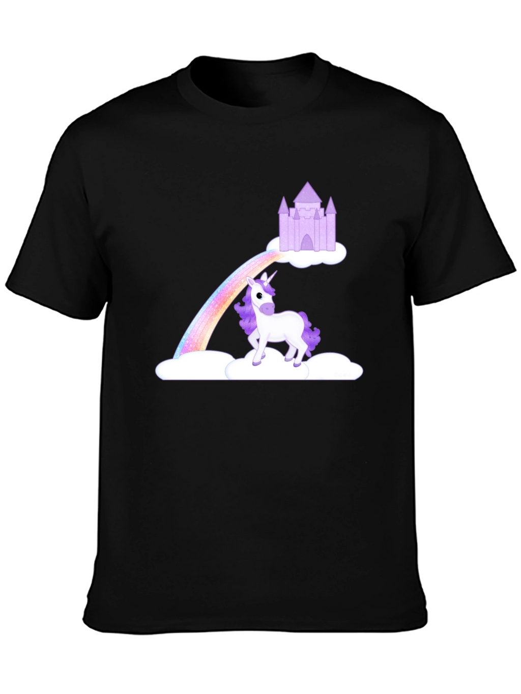 Unicorn Rainbow Castle Graphic Tee