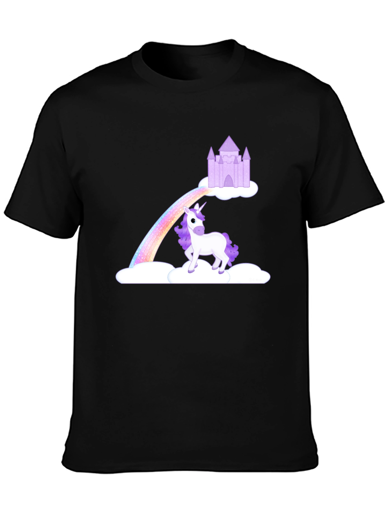 Unicorn Rainbow Castle Graphic Tee
