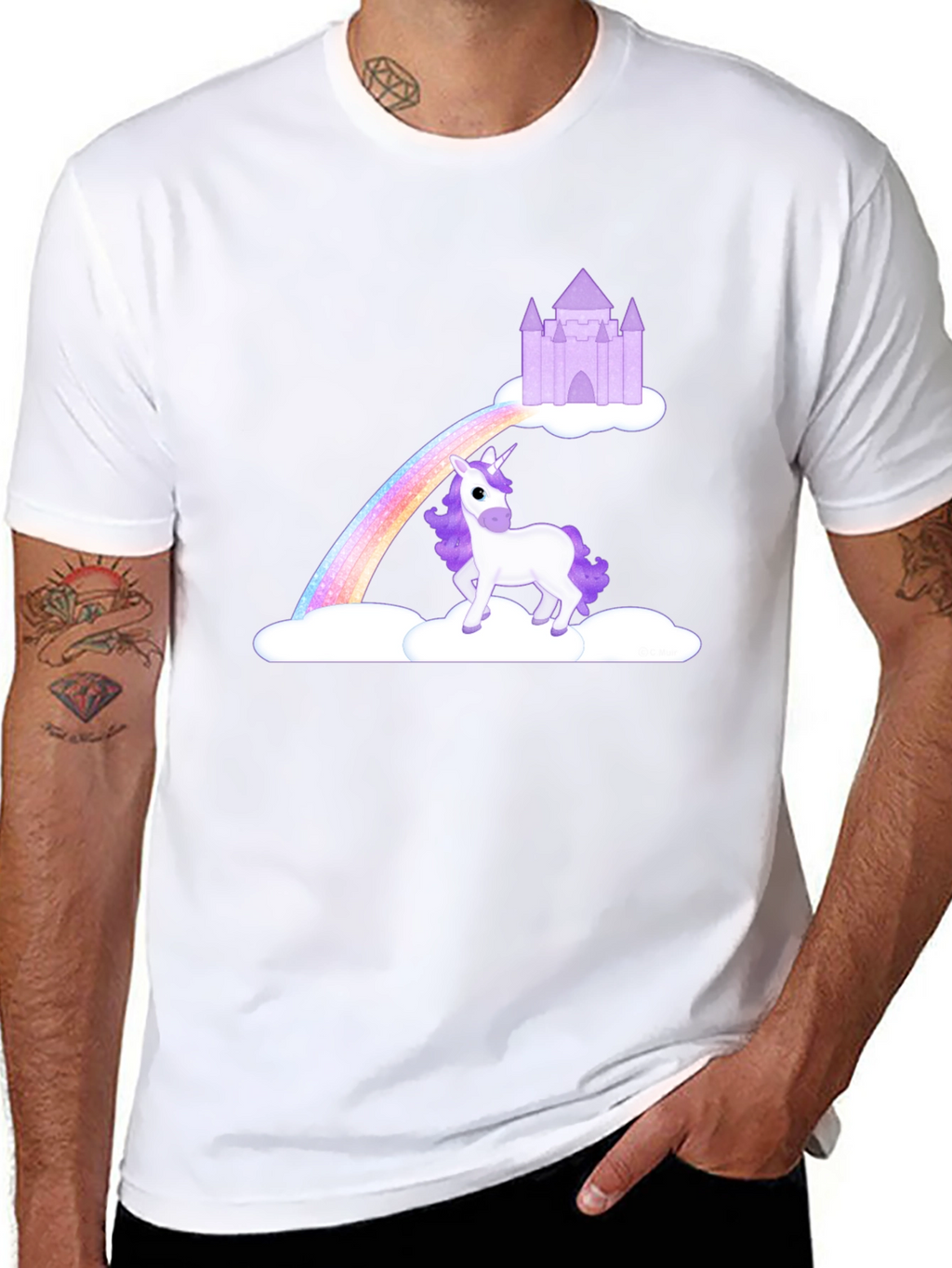 Unicorn Rainbow Castle Graphic Tee