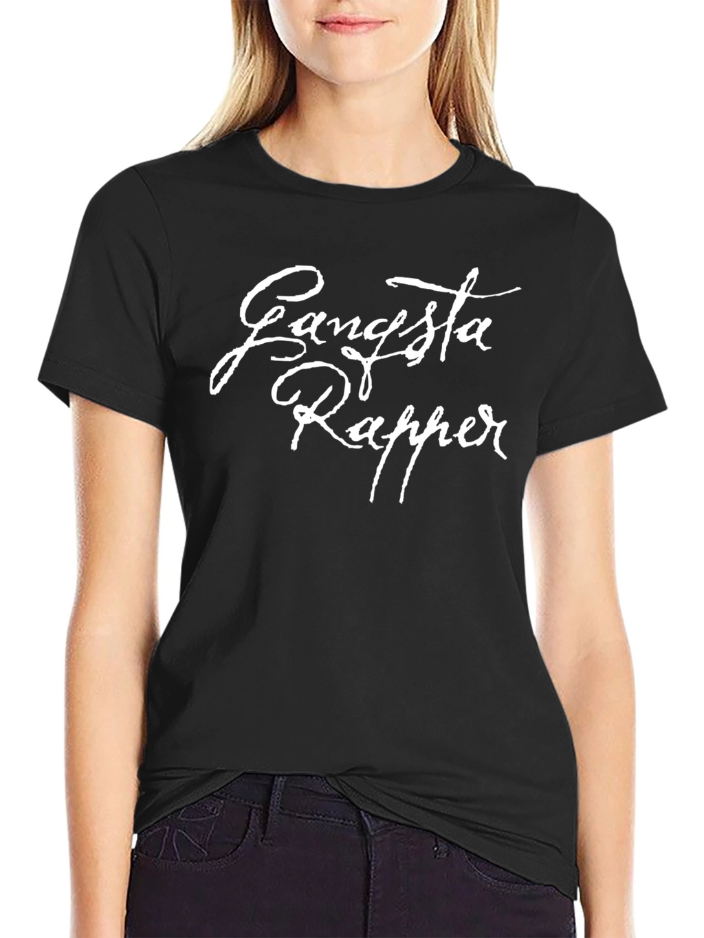 Gangsta Rapper Black Tee - Classic Style