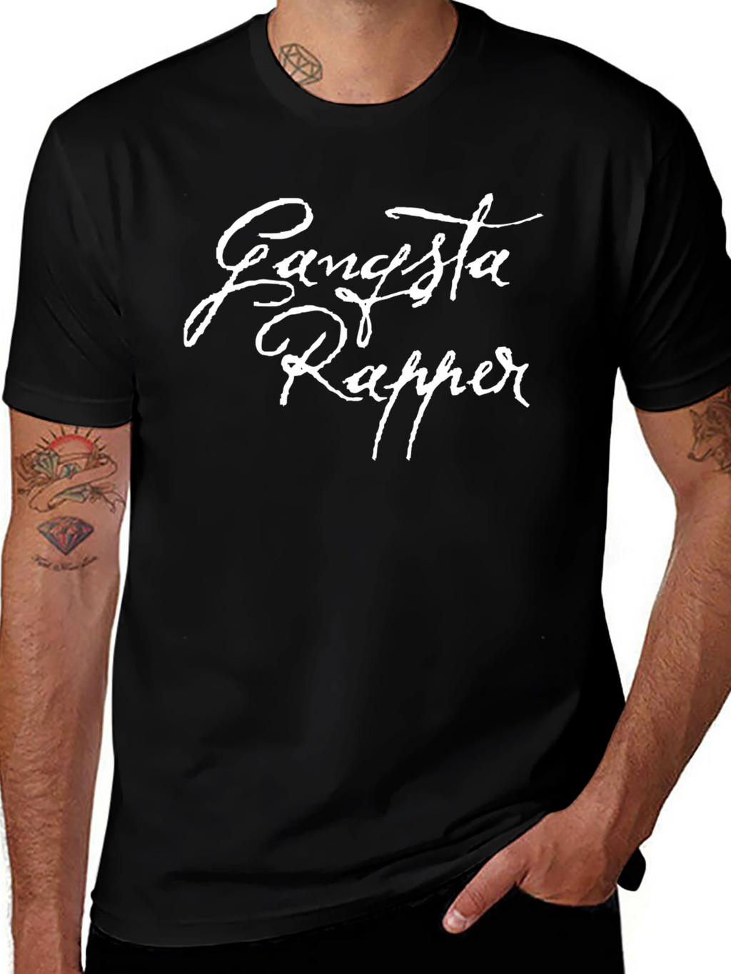 Gangsta Rapper Black Tee - Classic Style