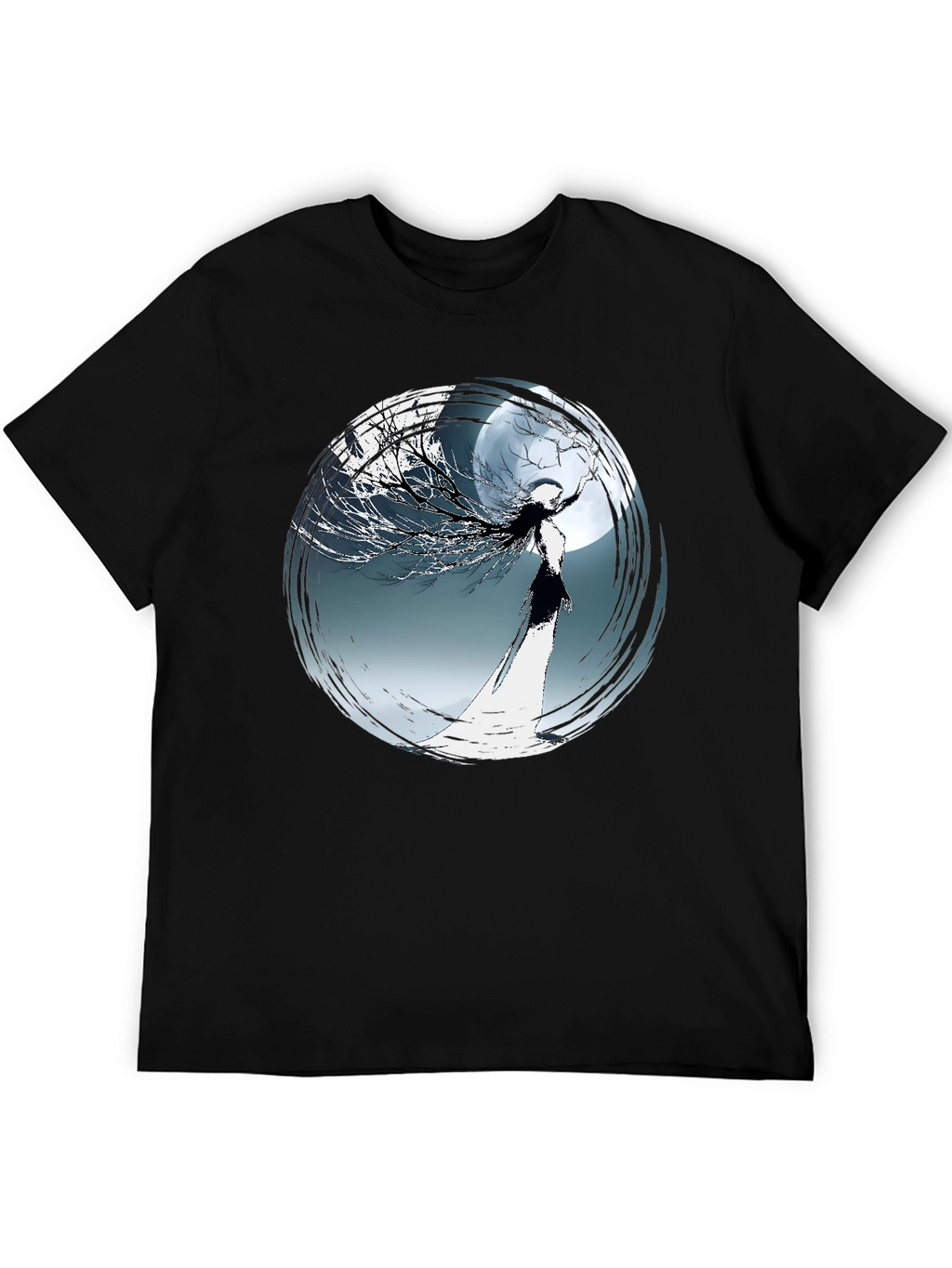 Moon Maiden Graphic Tee - Stylish Black T-Shirt