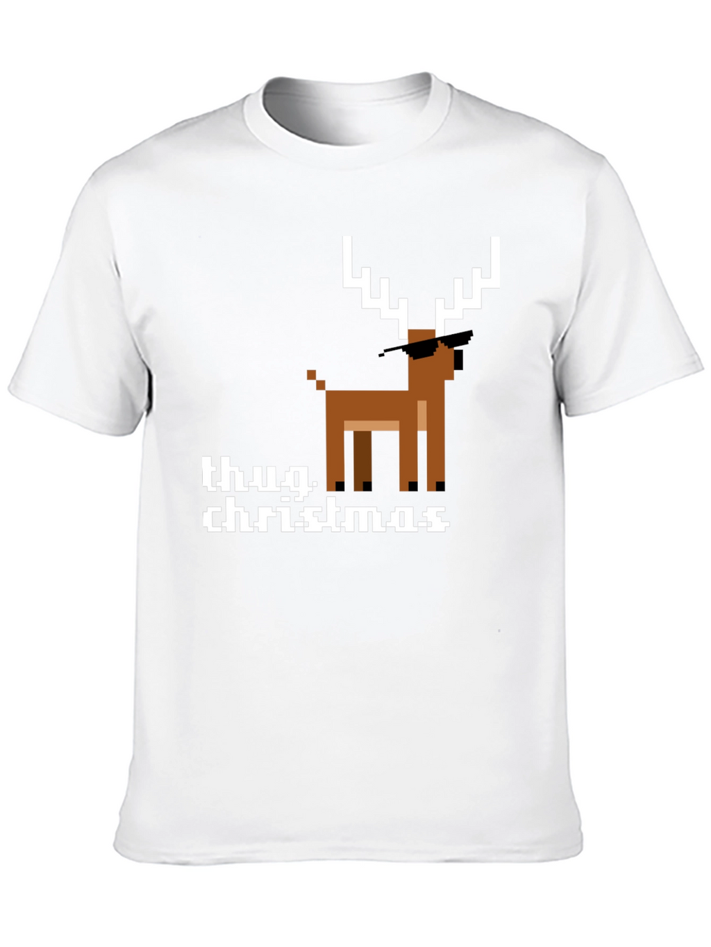 Thug Christmas Pixel Deer Graphic Tee