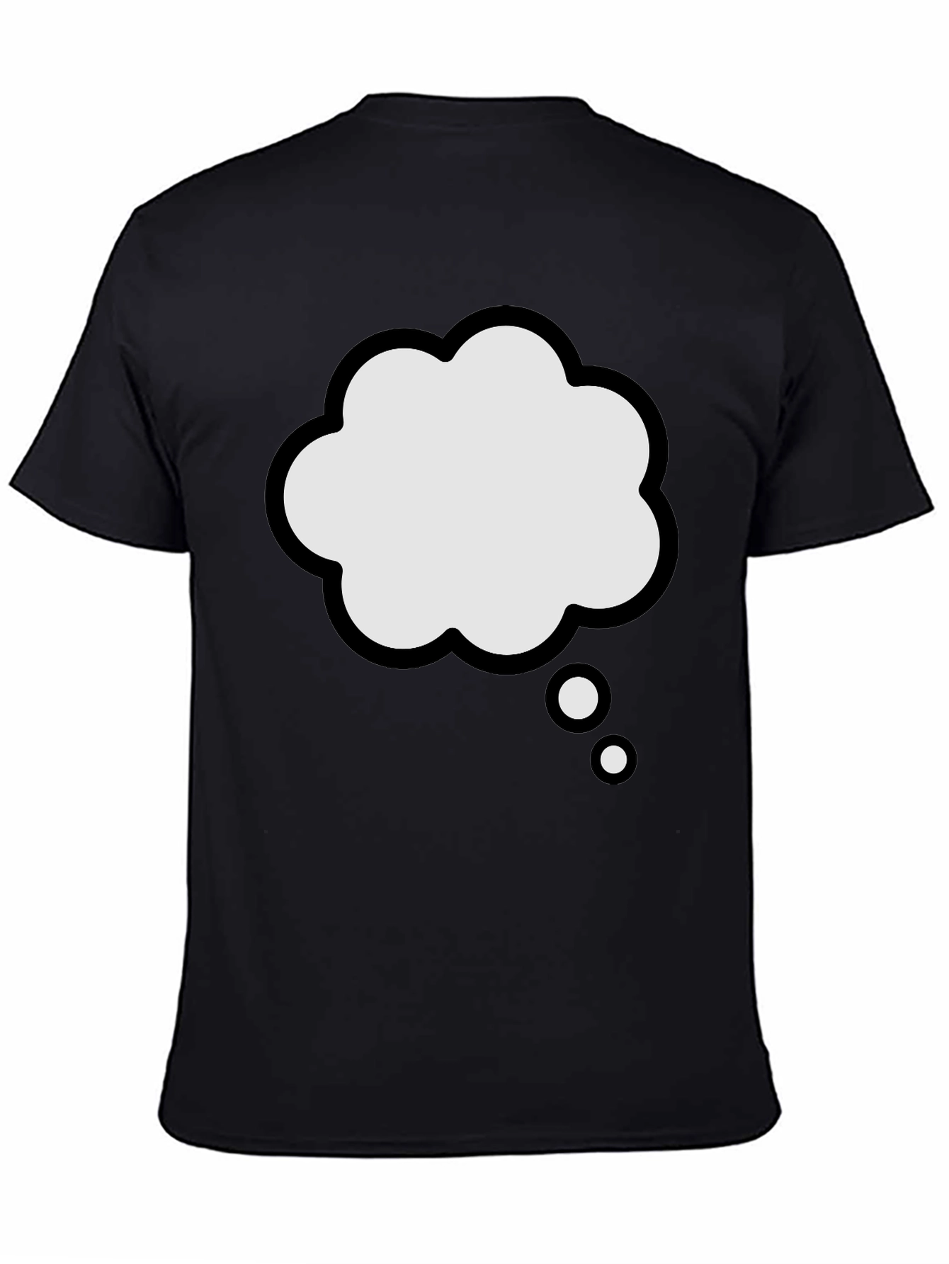 Thinking Cloud Graphic Tee - Black Cotton T-Shirt