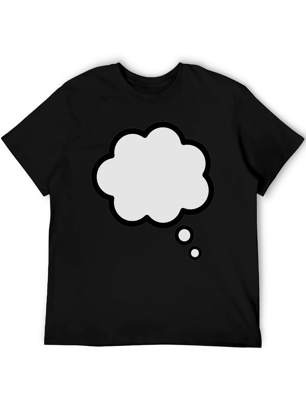 Thinking Cloud Graphic Tee - Black Cotton T-Shirt