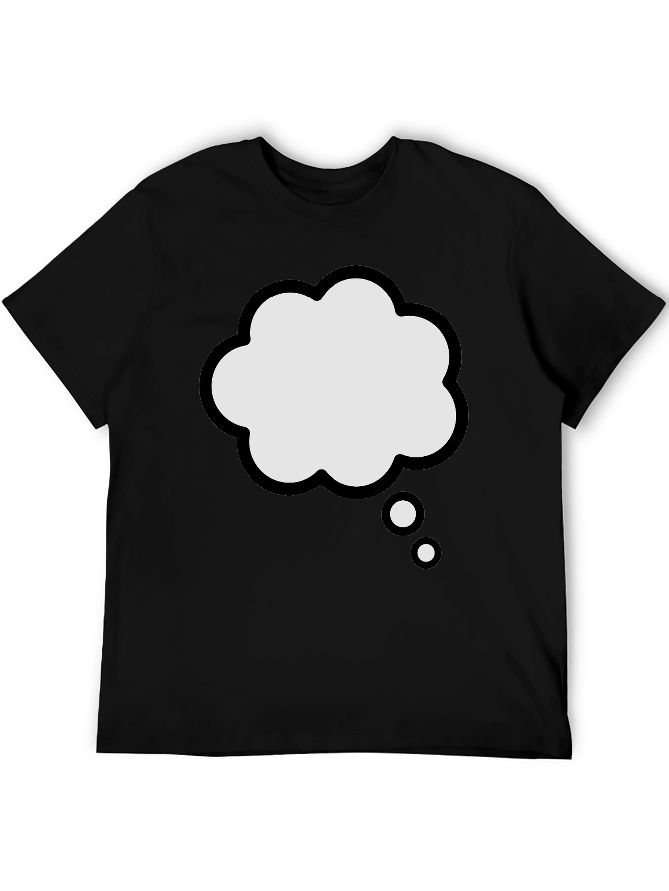 Thinking Cloud Graphic Tee - Black Cotton T-Shirt