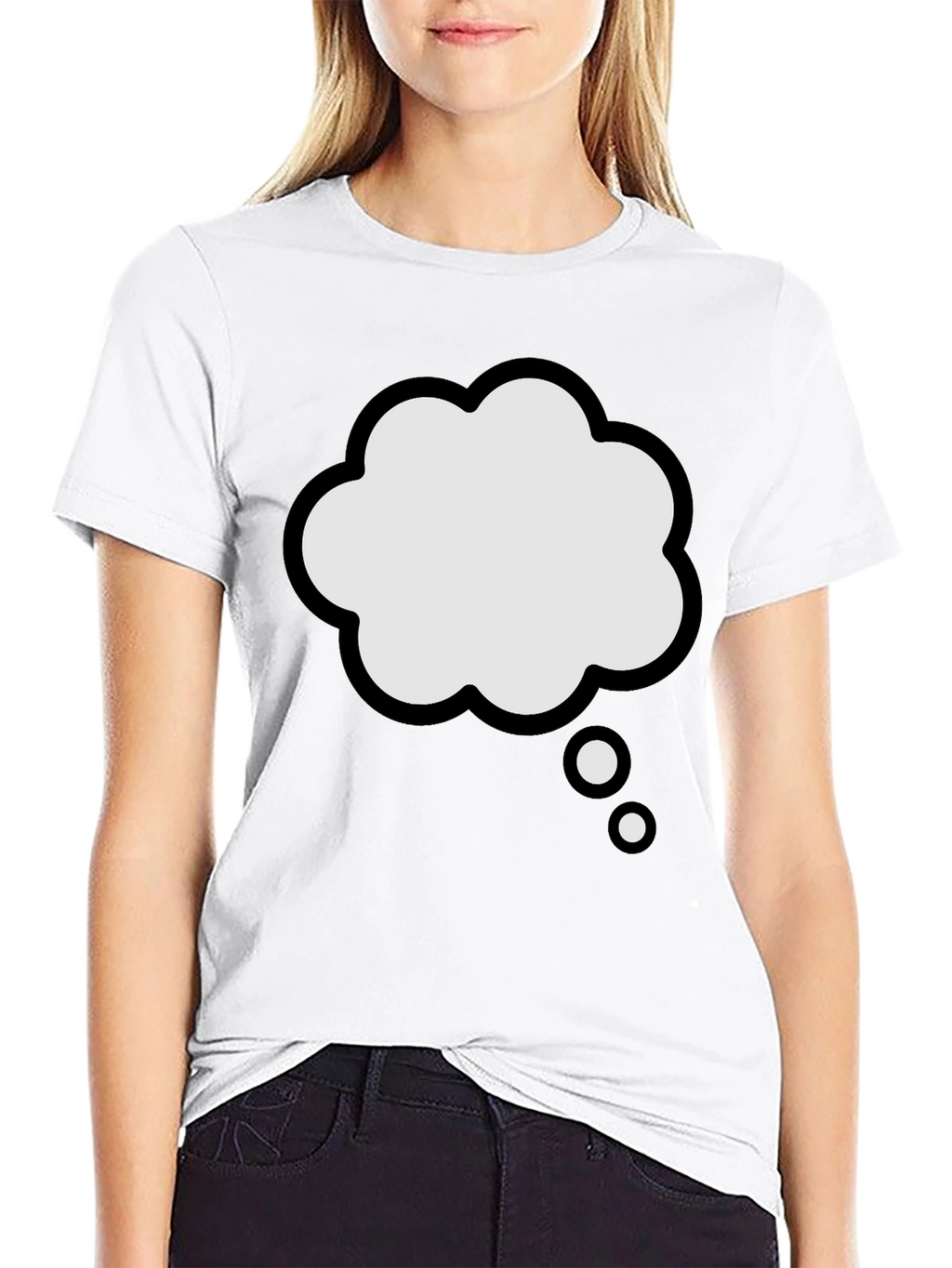 Thinking Cloud Graphic Tee - Black Cotton T-Shirt