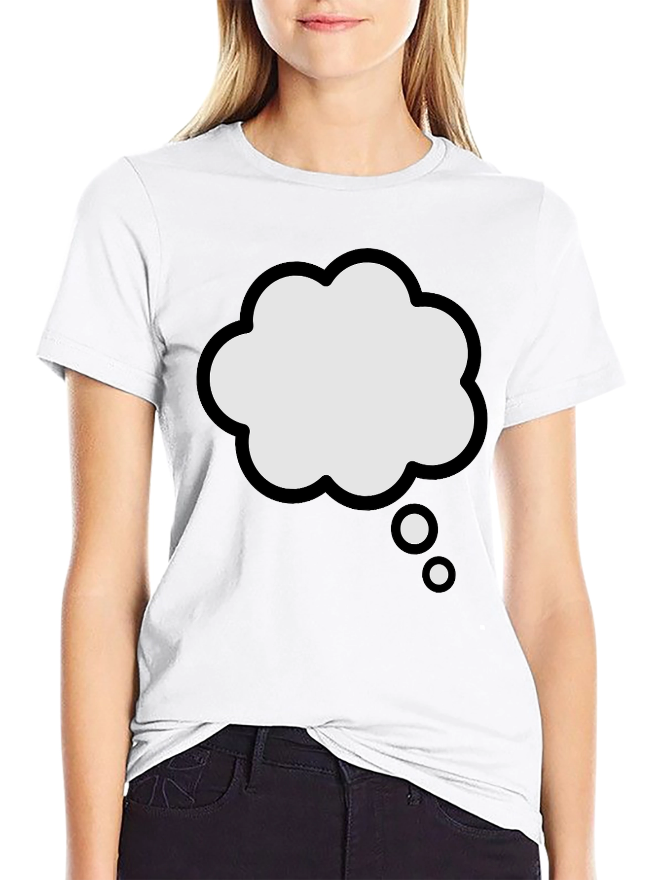 Thinking Cloud Graphic Tee - Black Cotton T-Shirt