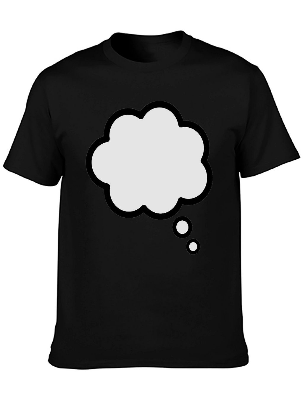 Thinking Cloud Graphic Tee - Black Cotton T-Shirt