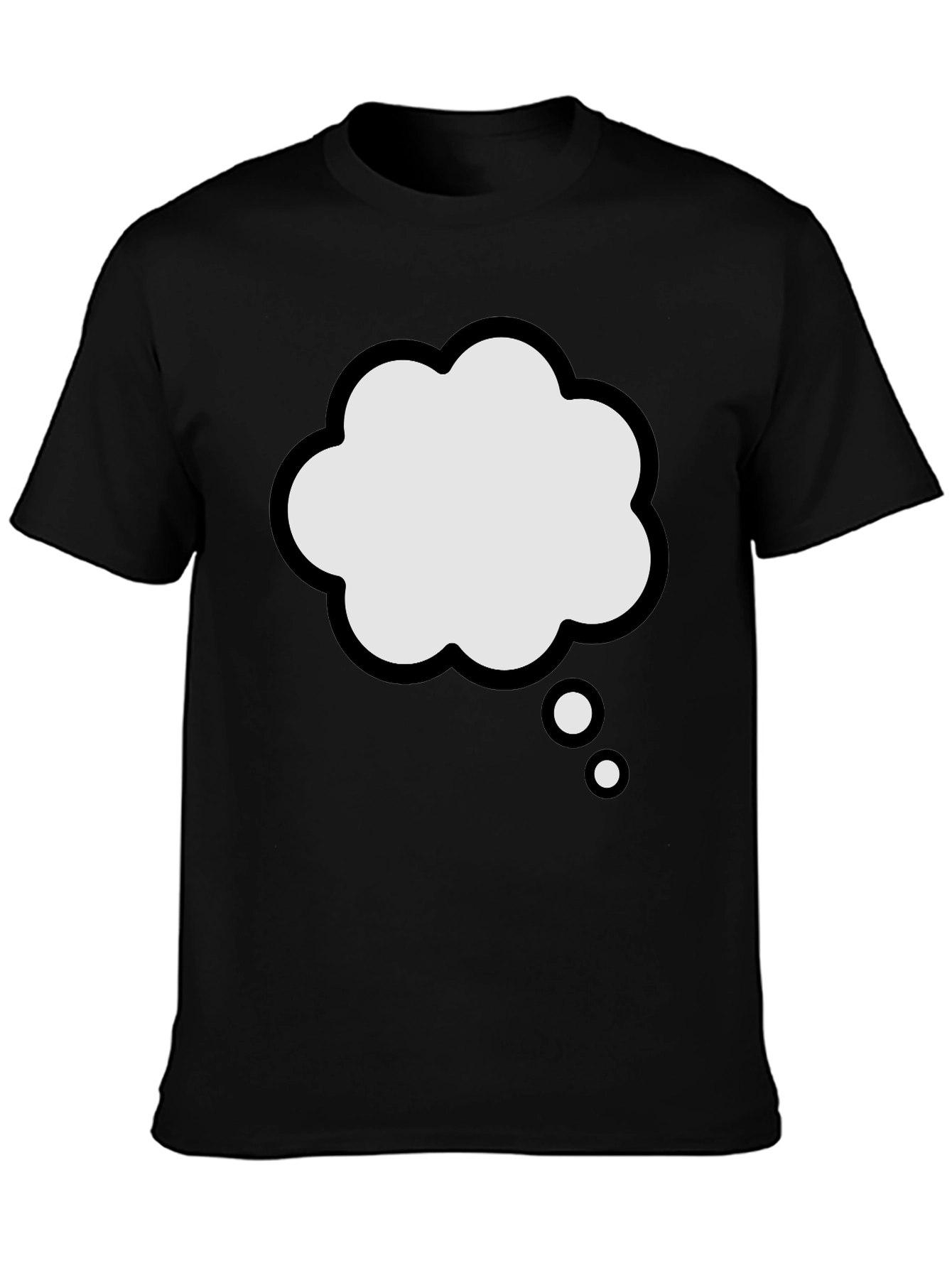 Thinking Cloud Graphic Tee - Black Cotton T-Shirt