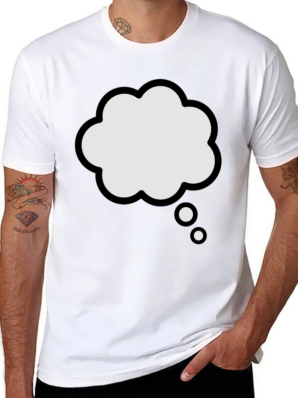 Thinking Cloud Graphic Tee - Black Cotton T-Shirt