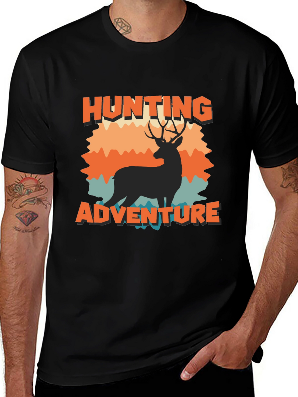 Hunting Adventure Graphic Tee - Black
