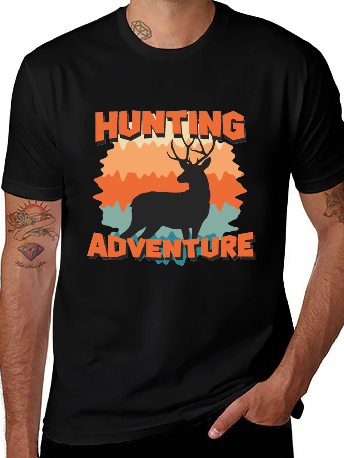 Hunting Adventure Graphic Tee - Black