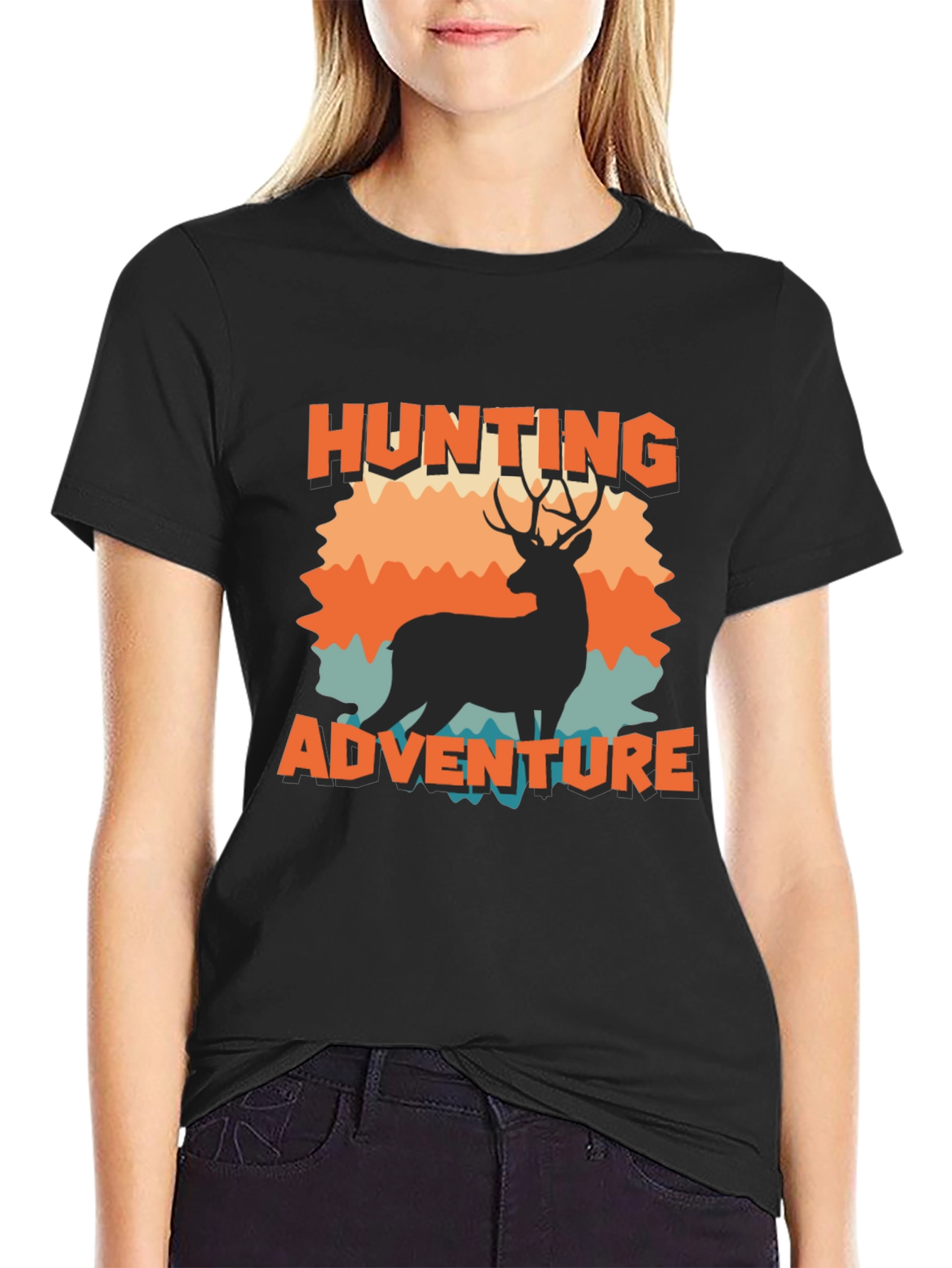 Hunting Adventure Graphic Tee - Black
