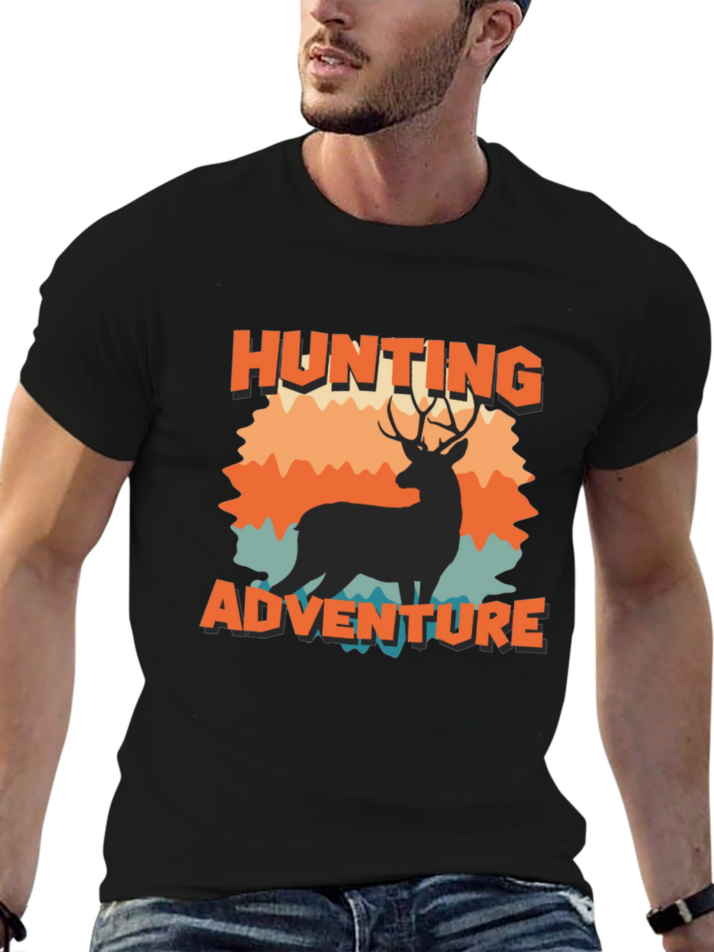 Hunting Adventure Graphic Tee - Black