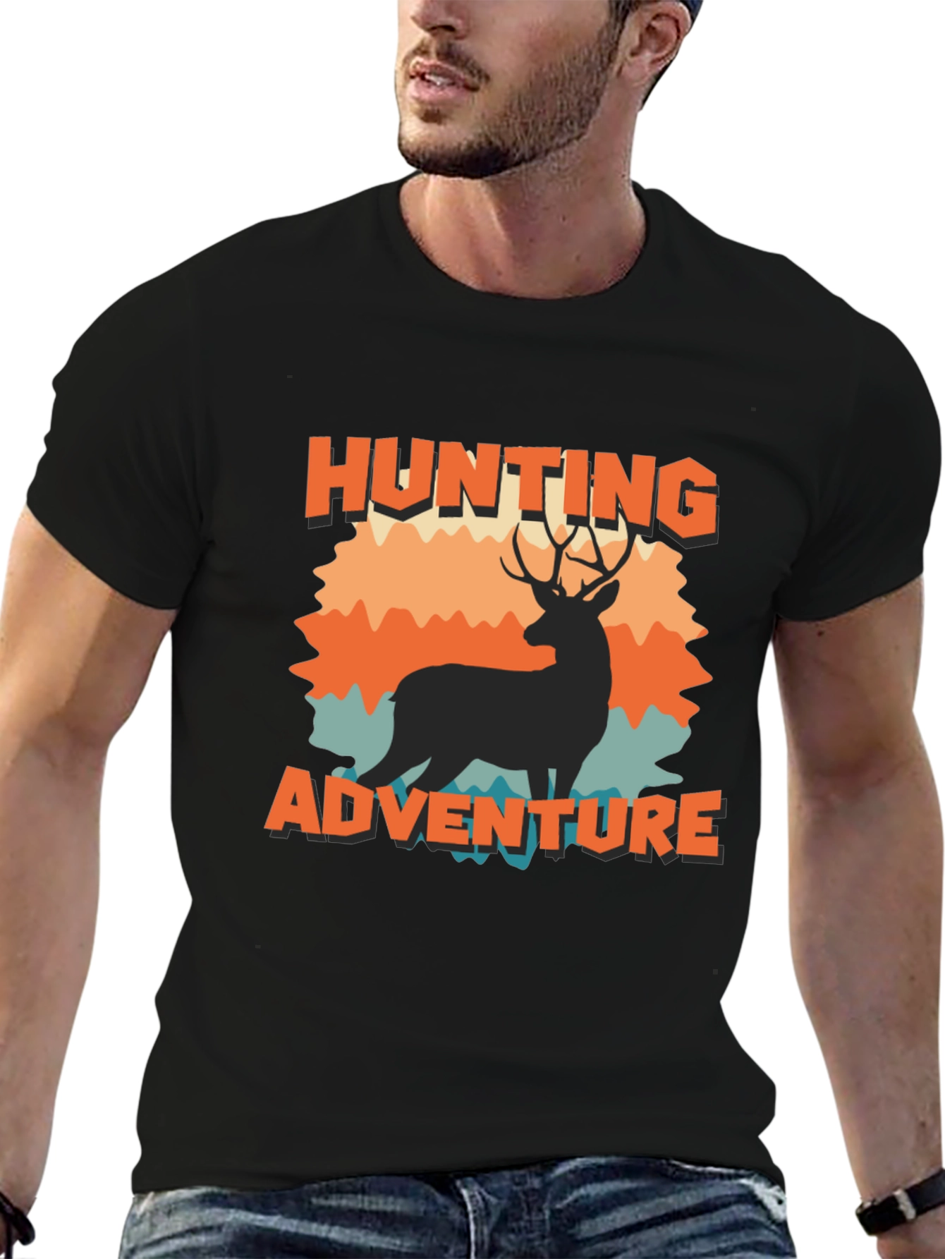 Hunting Adventure Graphic Tee - Black