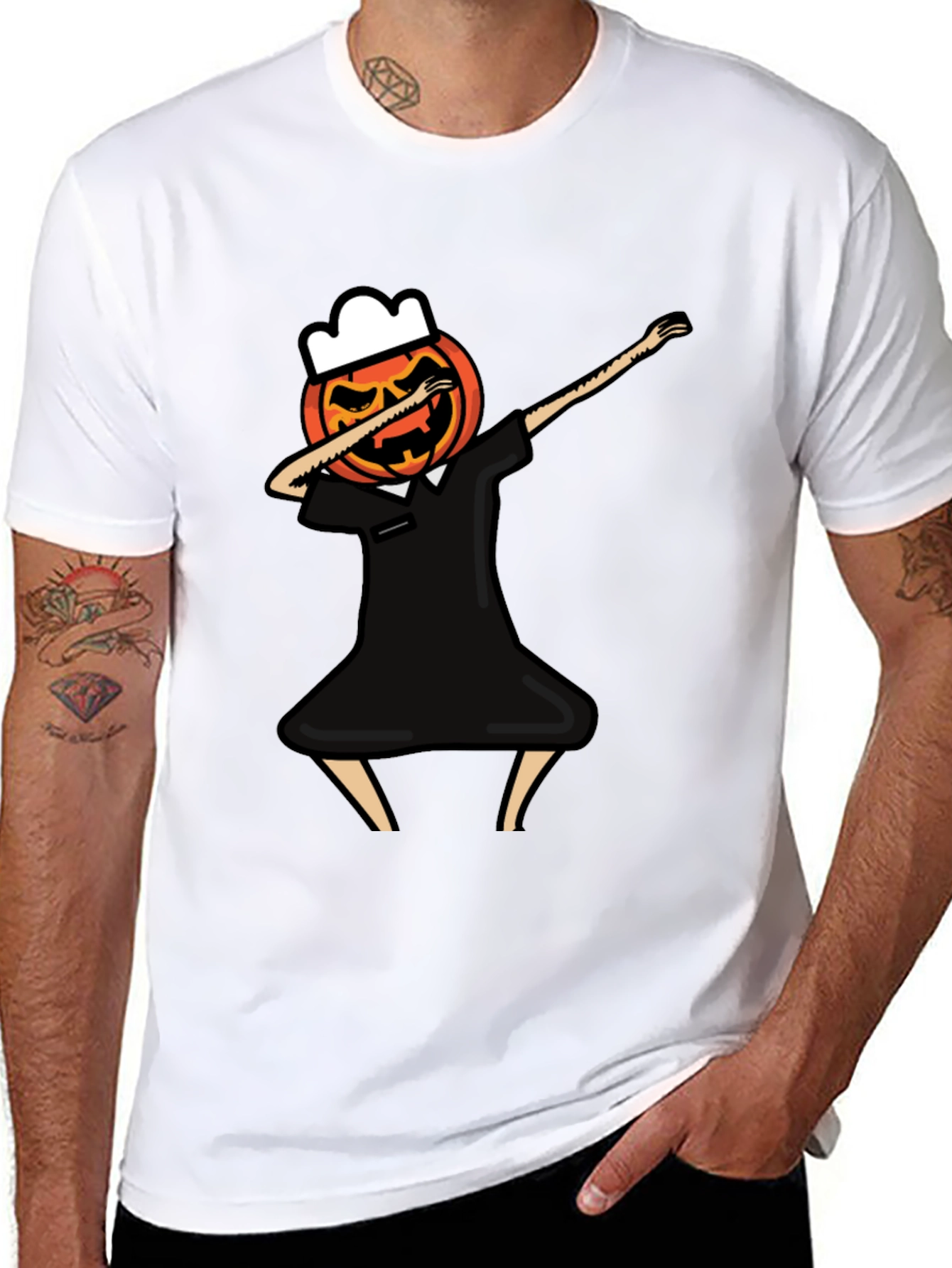 Dabbing Pumpkin Chef Halloween T-Shirt