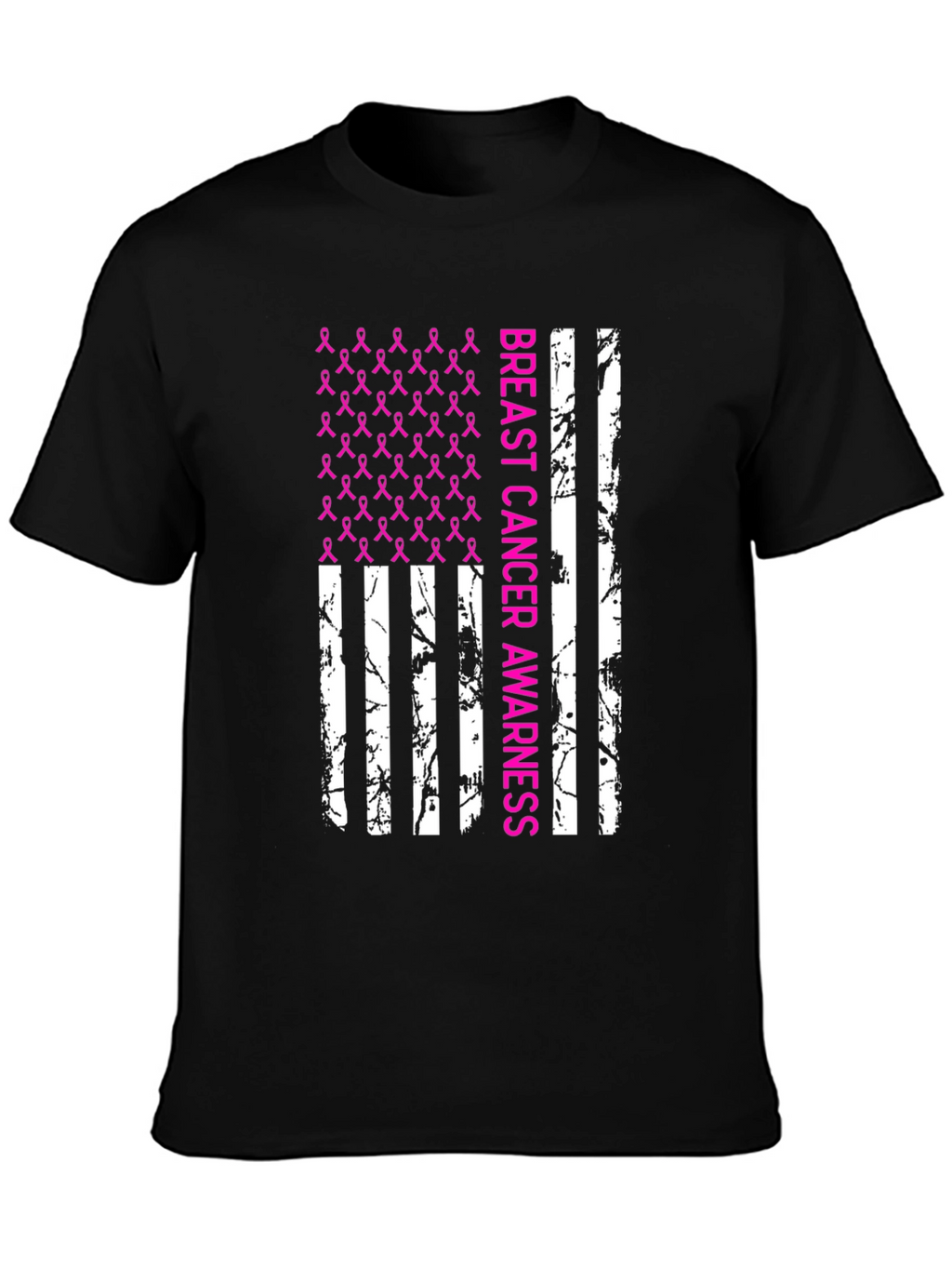 Breast Cancer Awareness Ribbon Flag T-Shirt