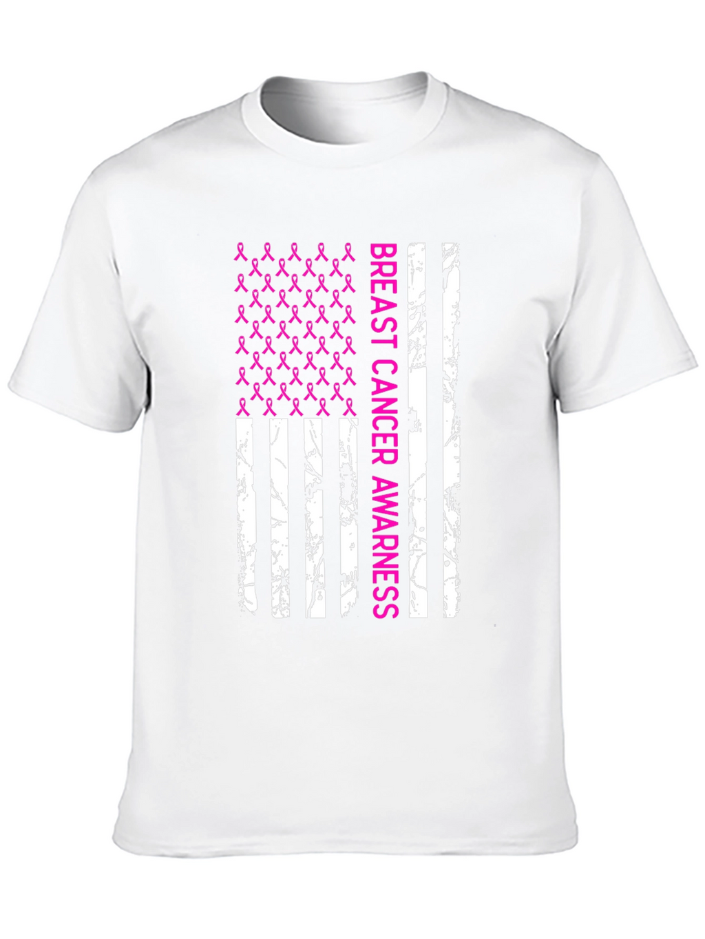 Breast Cancer Awareness Ribbon Flag T-Shirt