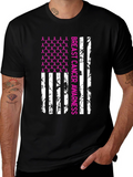 Breast Cancer Awareness Ribbon Flag T-Shirt