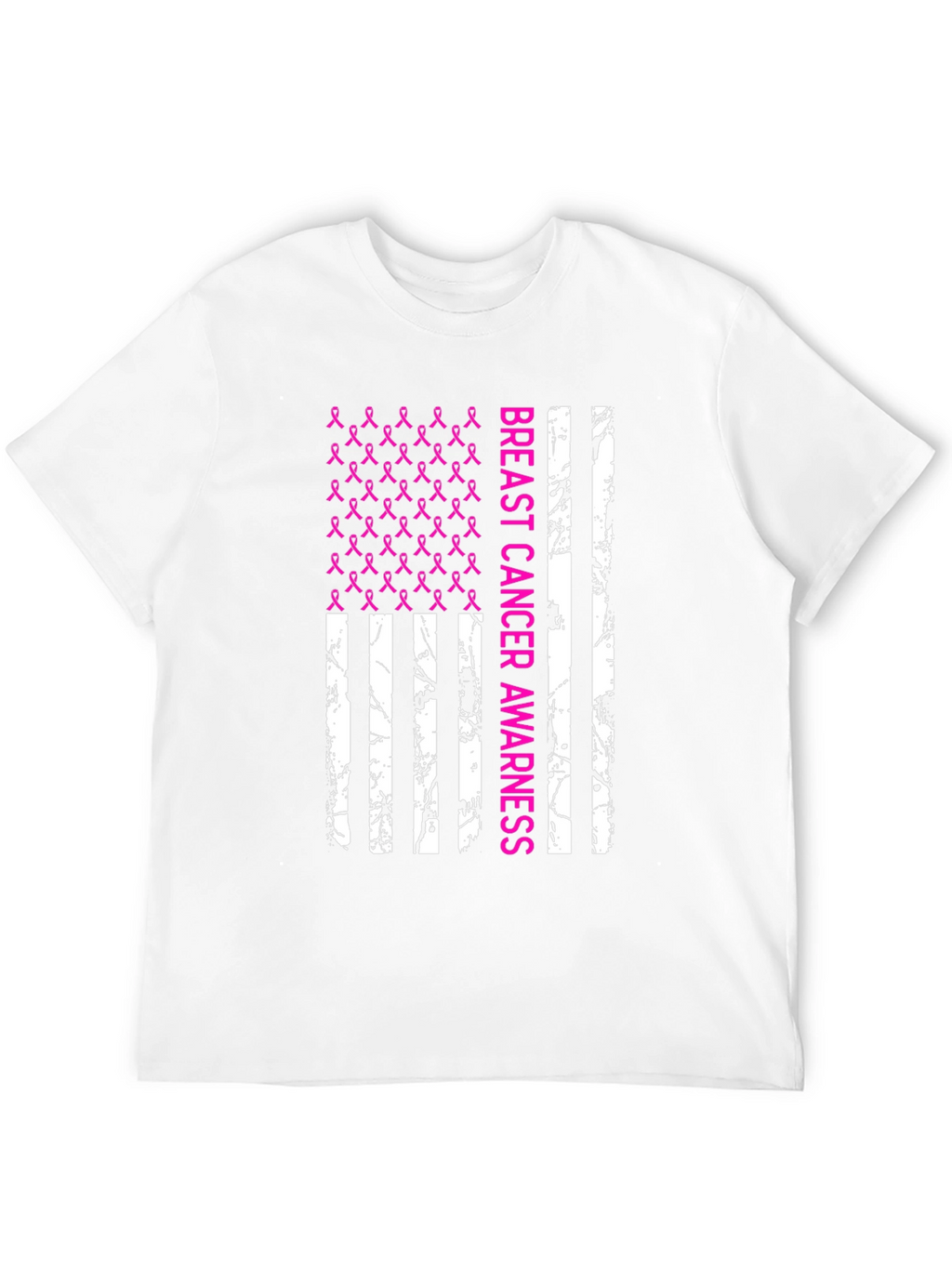 Breast Cancer Awareness Ribbon Flag T-Shirt