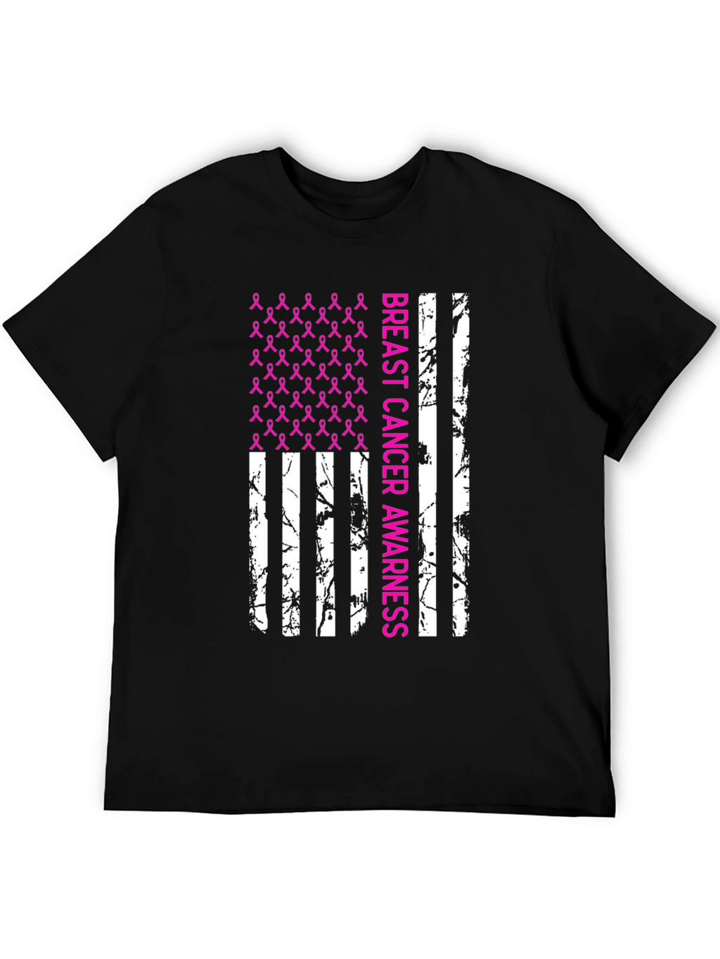 Breast Cancer Awareness Ribbon Flag T-Shirt