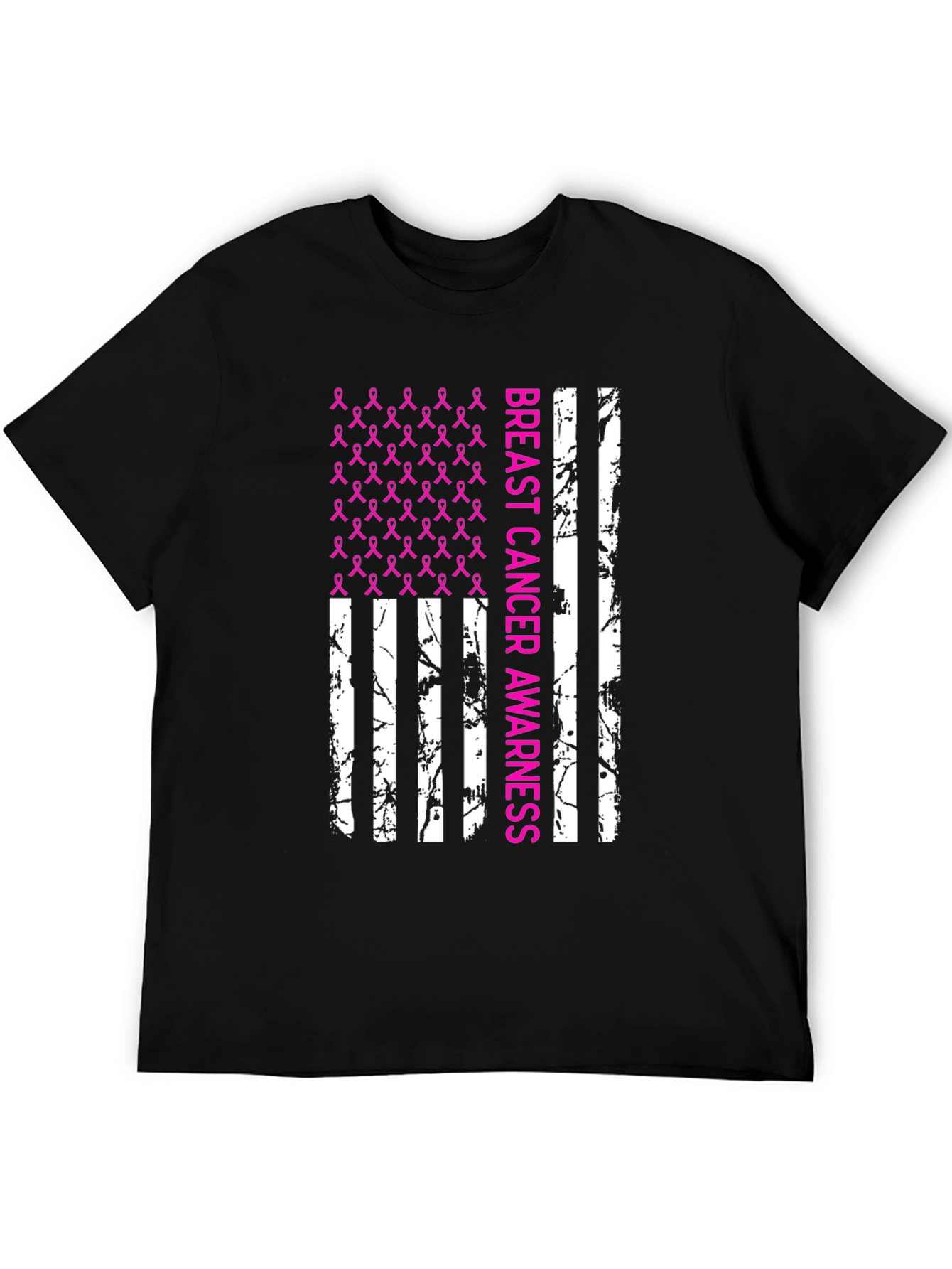 Breast Cancer Awareness Ribbon Flag T-Shirt