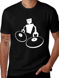 DJ Robot Graphic Tee - Black Cotton T-Shirt