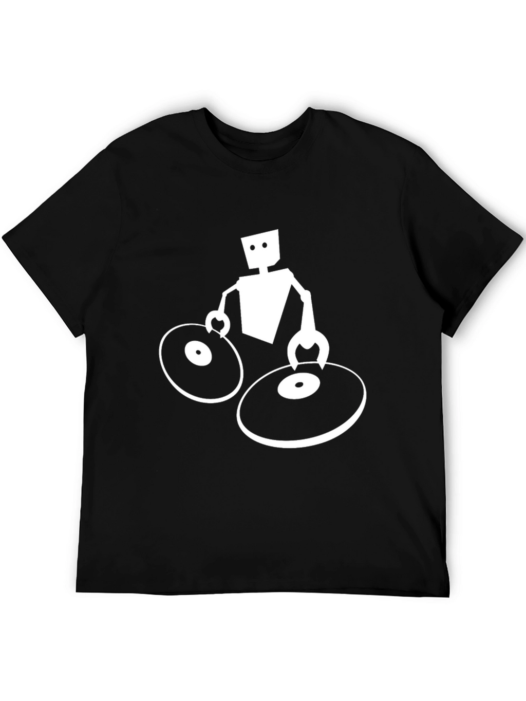 DJ Robot Graphic Tee - Black Cotton T-Shirt