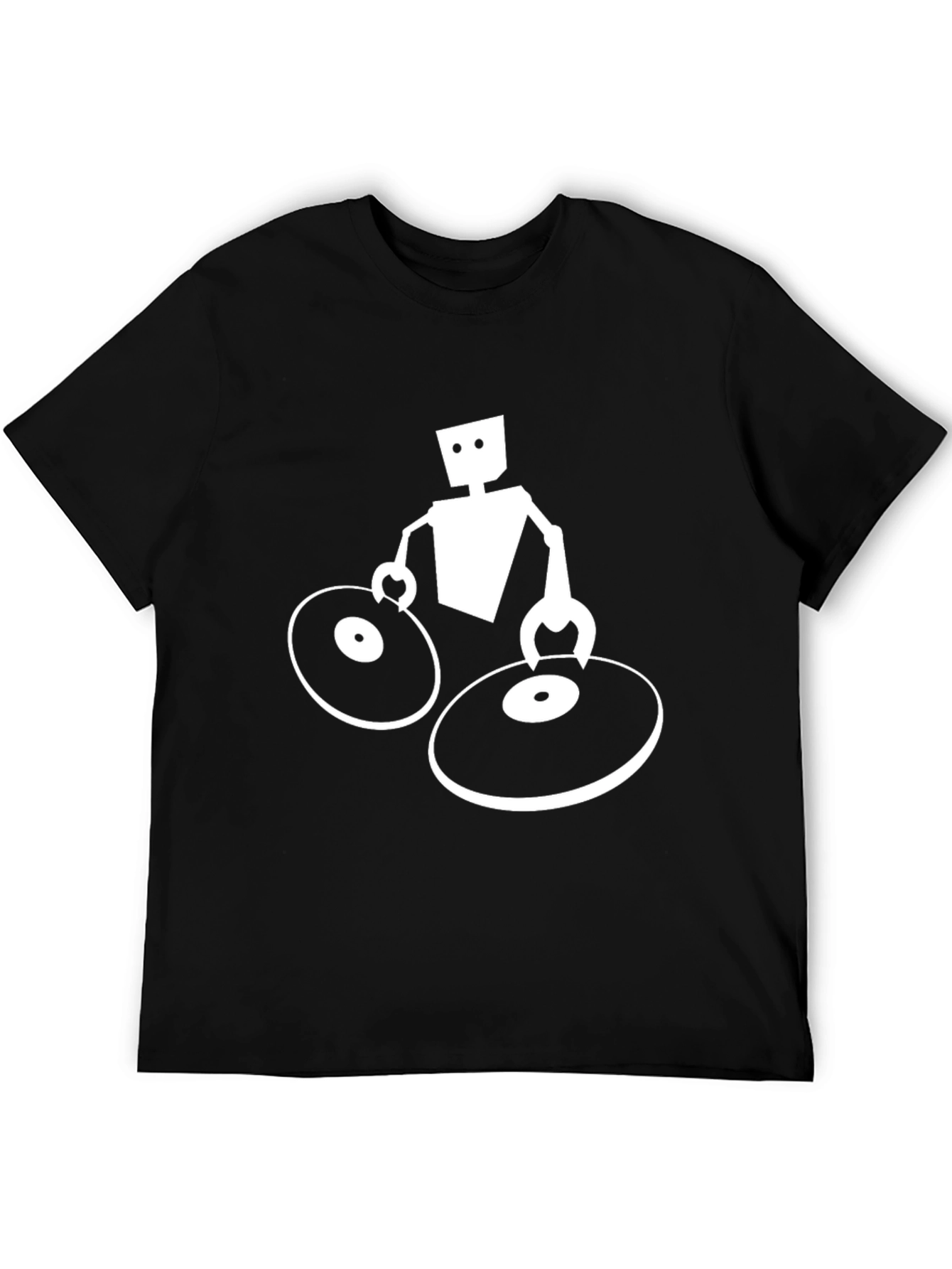 DJ Robot Graphic Tee - Black Cotton T-Shirt