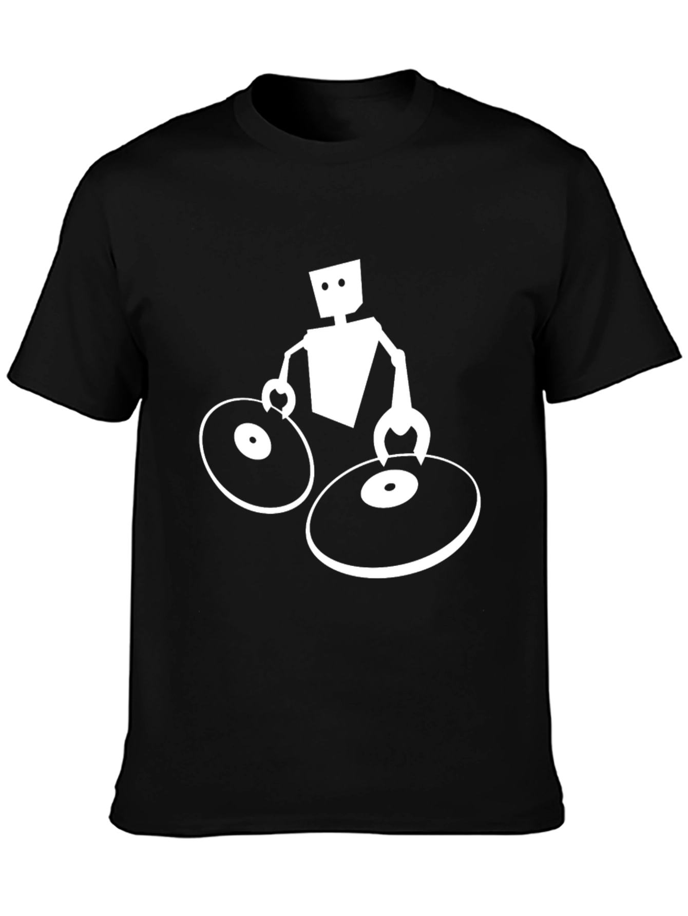 DJ Robot Graphic Tee - Black Cotton T-Shirt