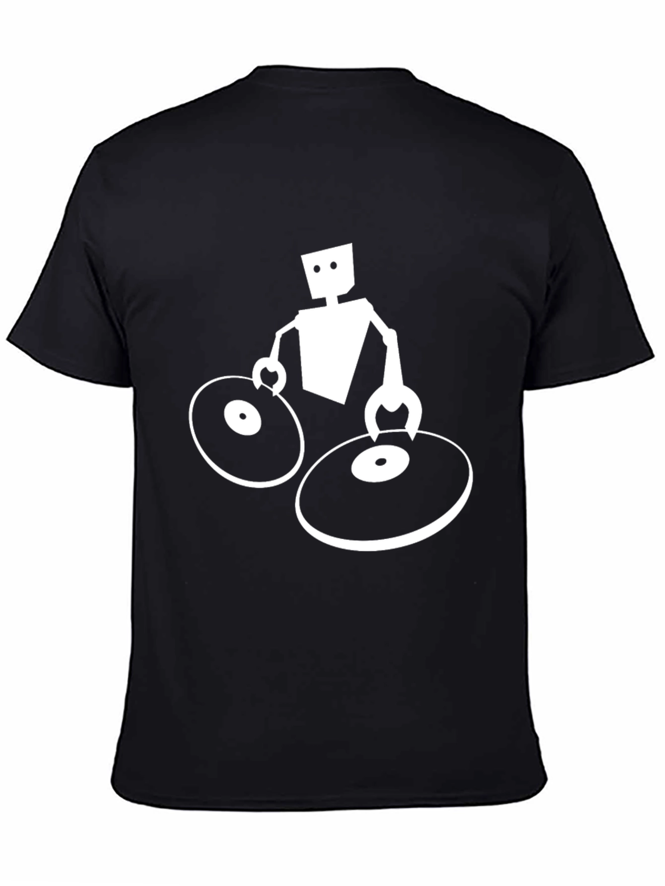 DJ Robot Graphic Tee - Black Cotton T-Shirt