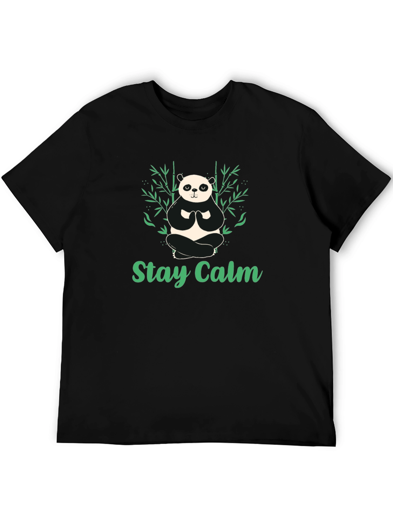 Stay Calm Panda T-Shirt - Relaxed Zen Design