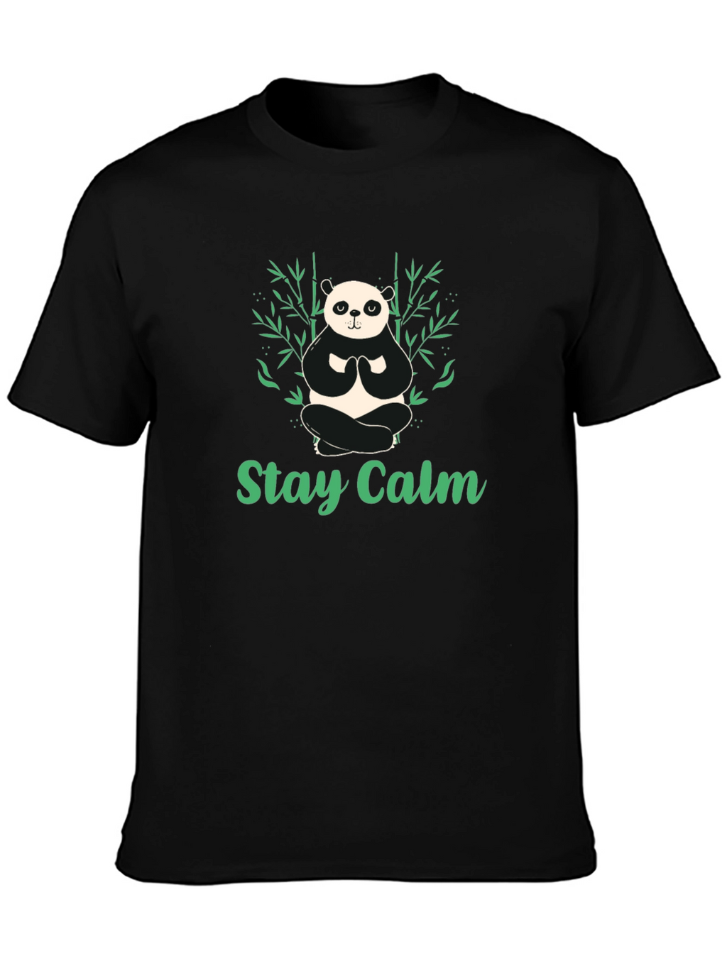 Stay Calm Panda T-Shirt - Relaxed Zen Design