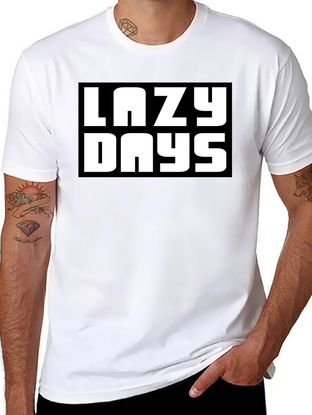 Lazy Days Black Graphic T-Shirt