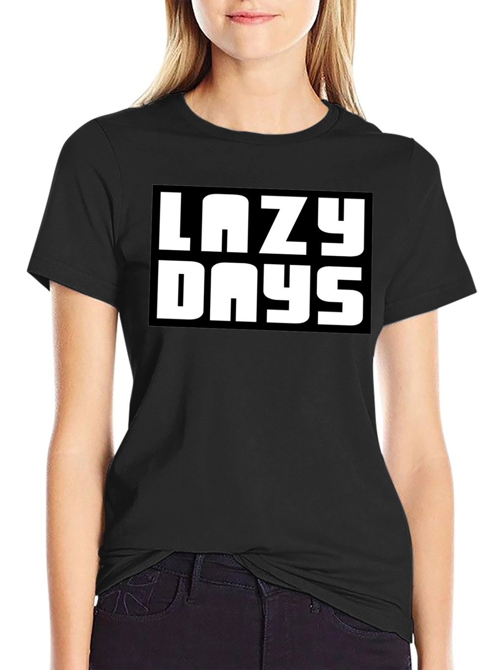 Lazy Days Black Graphic T-Shirt