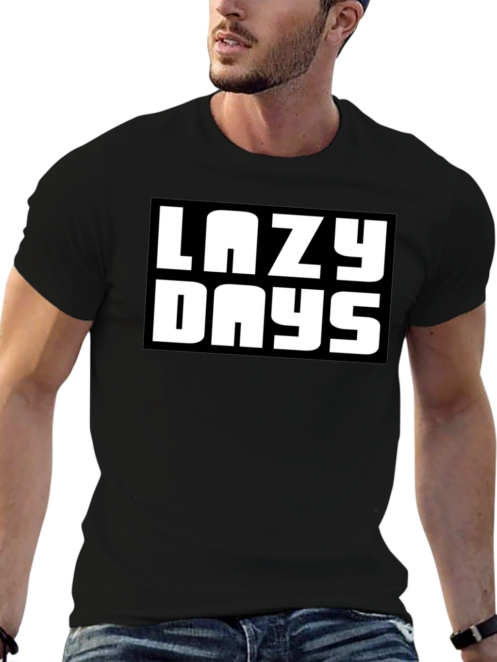 Lazy Days Black Graphic T-Shirt