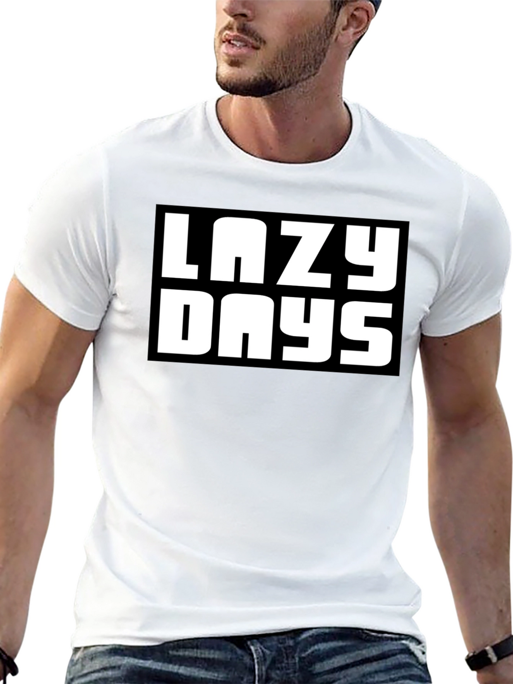 Lazy Days Black Graphic T-Shirt