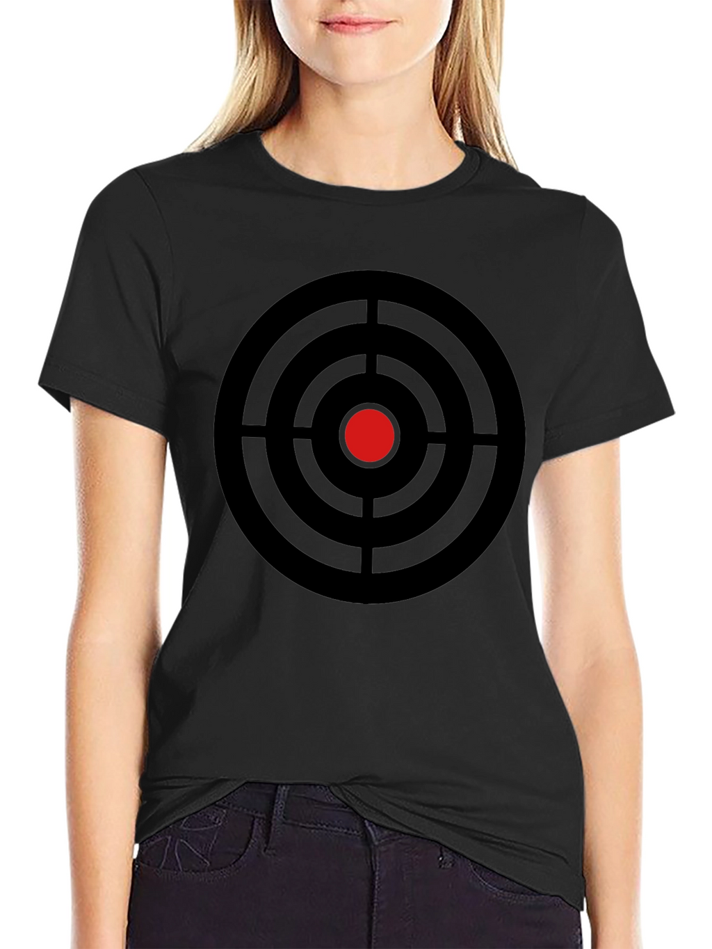Target Graphic Tee - Black Cotton Crew Neck T-Shirt