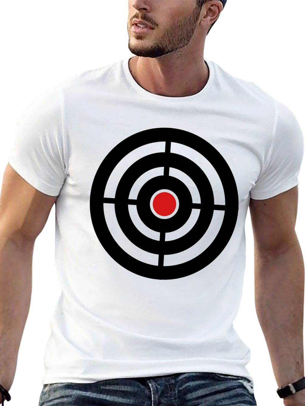 Target Graphic Tee - Black Cotton Crew Neck T-Shirt