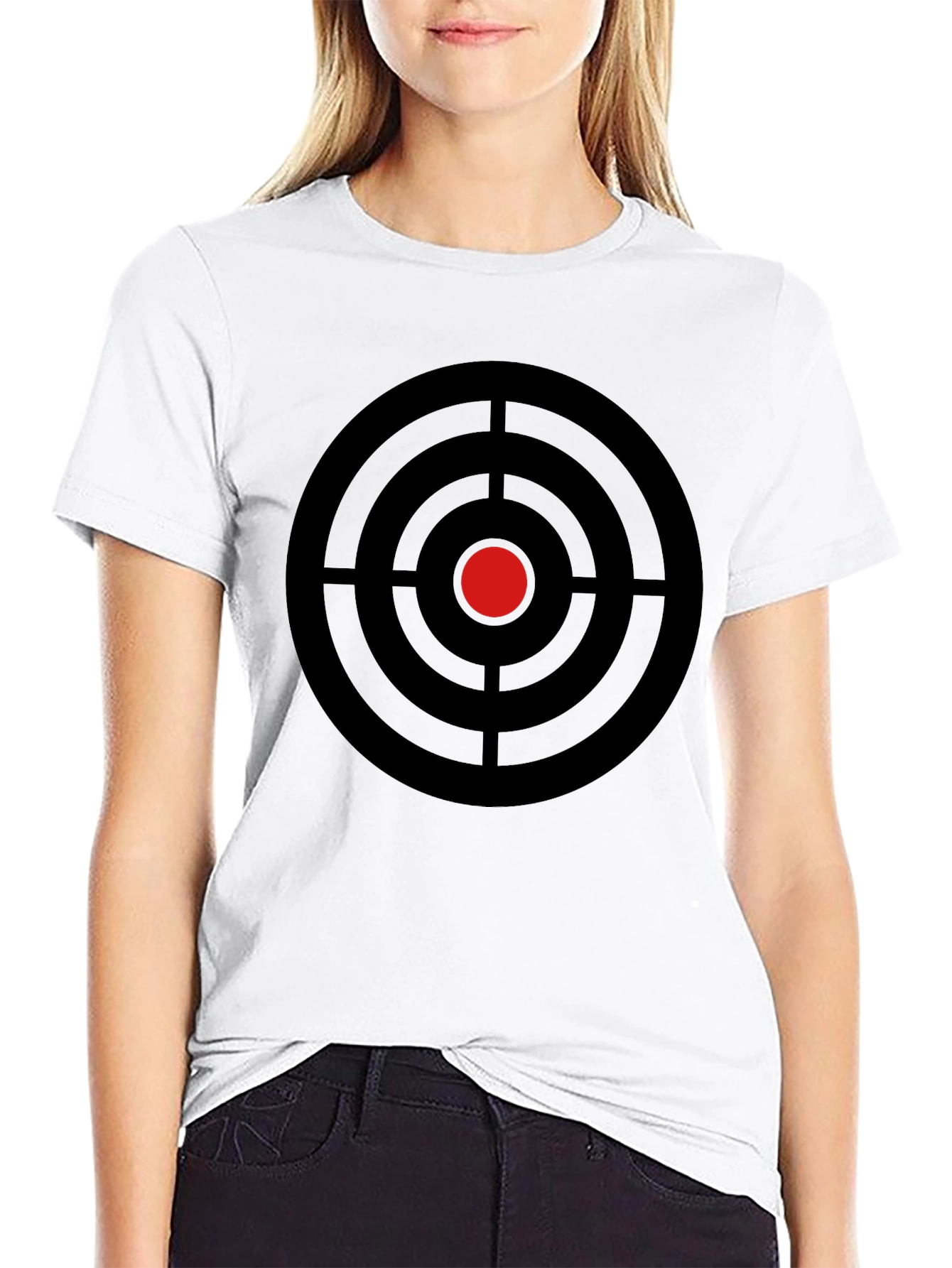Target Graphic Tee - Black Cotton Crew Neck T-Shirt