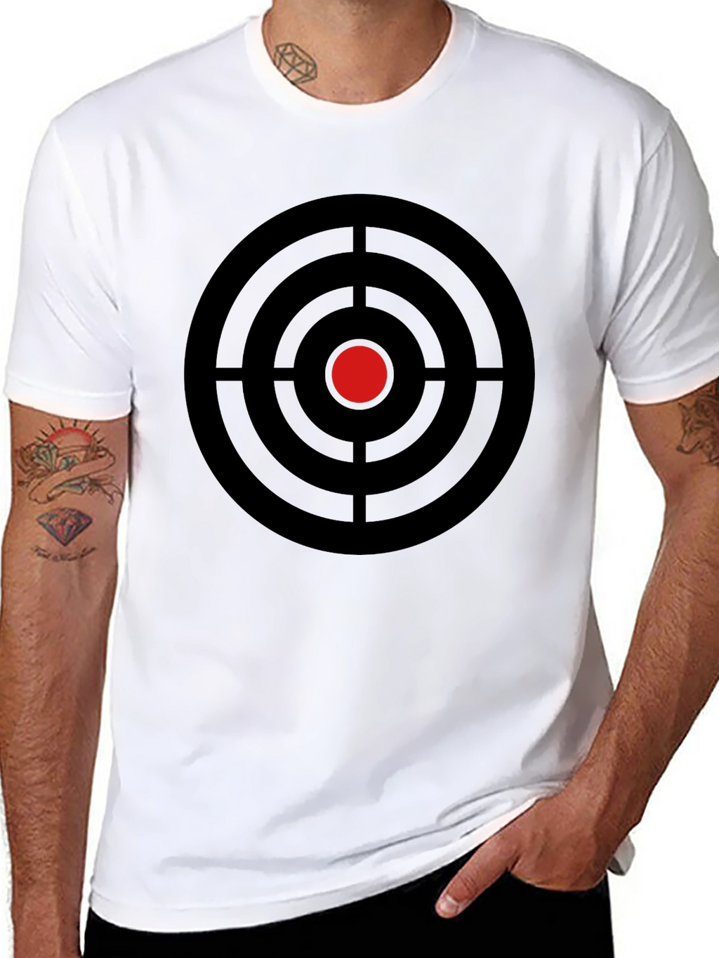 Target Graphic Tee - Black Cotton Crew Neck T-Shirt