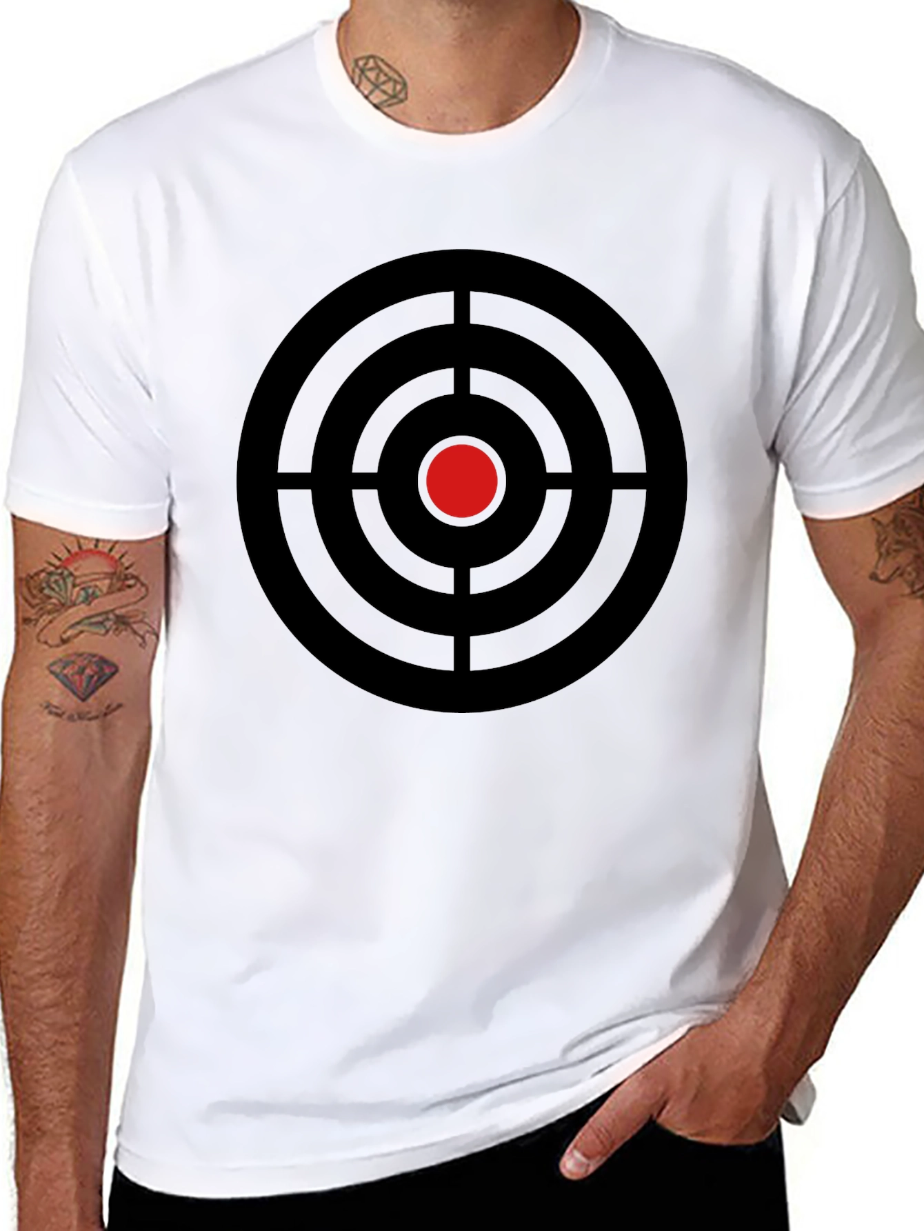 Target Graphic Tee - Black Cotton Crew Neck T-Shirt