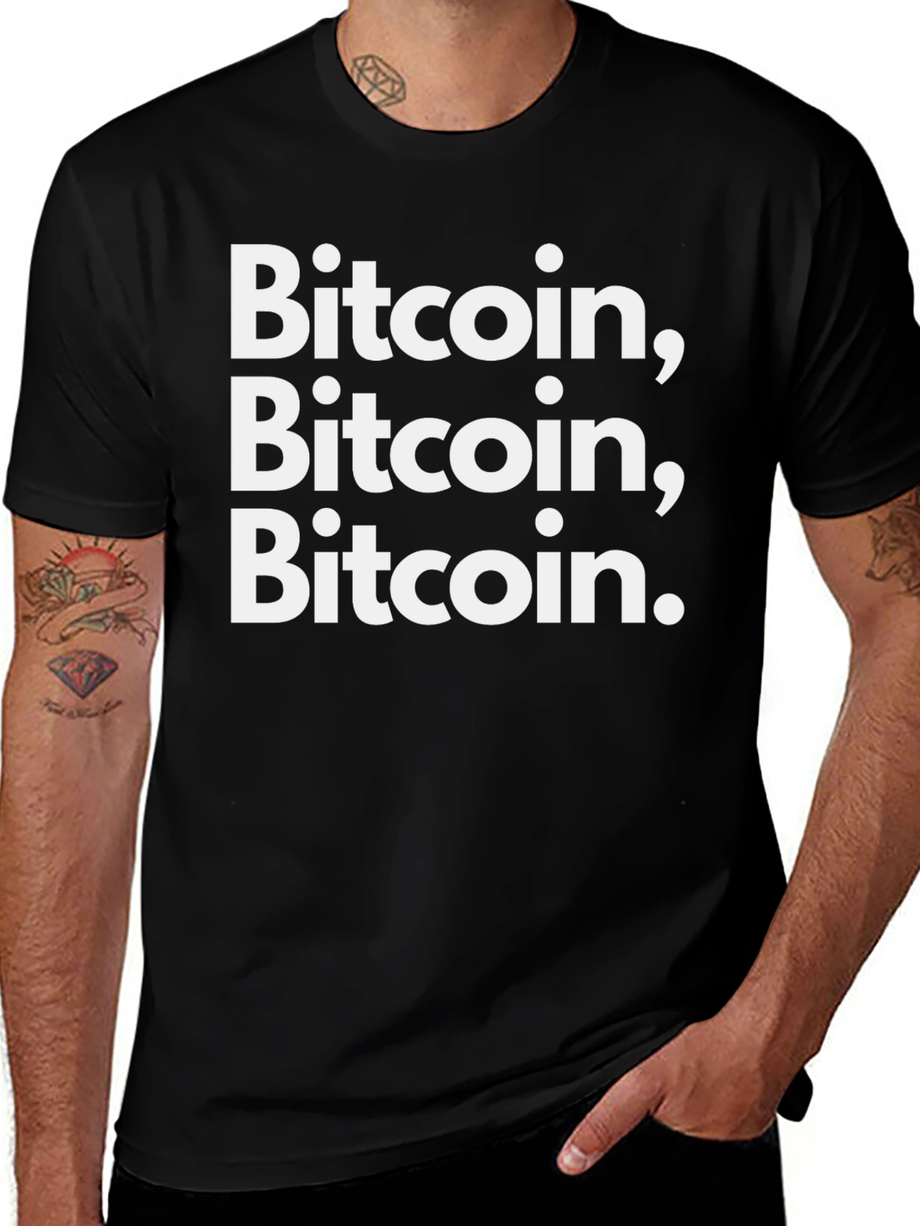 Bitcoin T-Shirt Crypto Tee Black Cotton