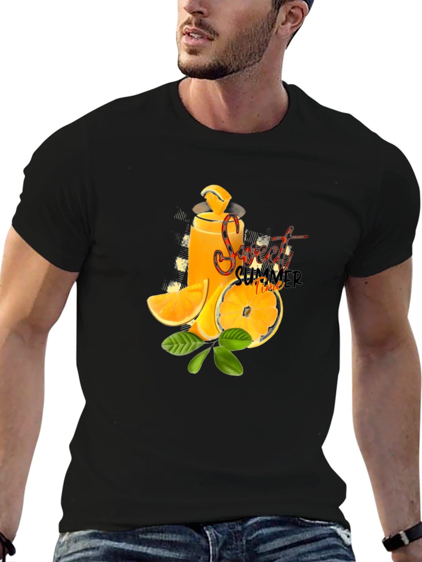 Sweet Summer Time Graphic Black T-Shirt