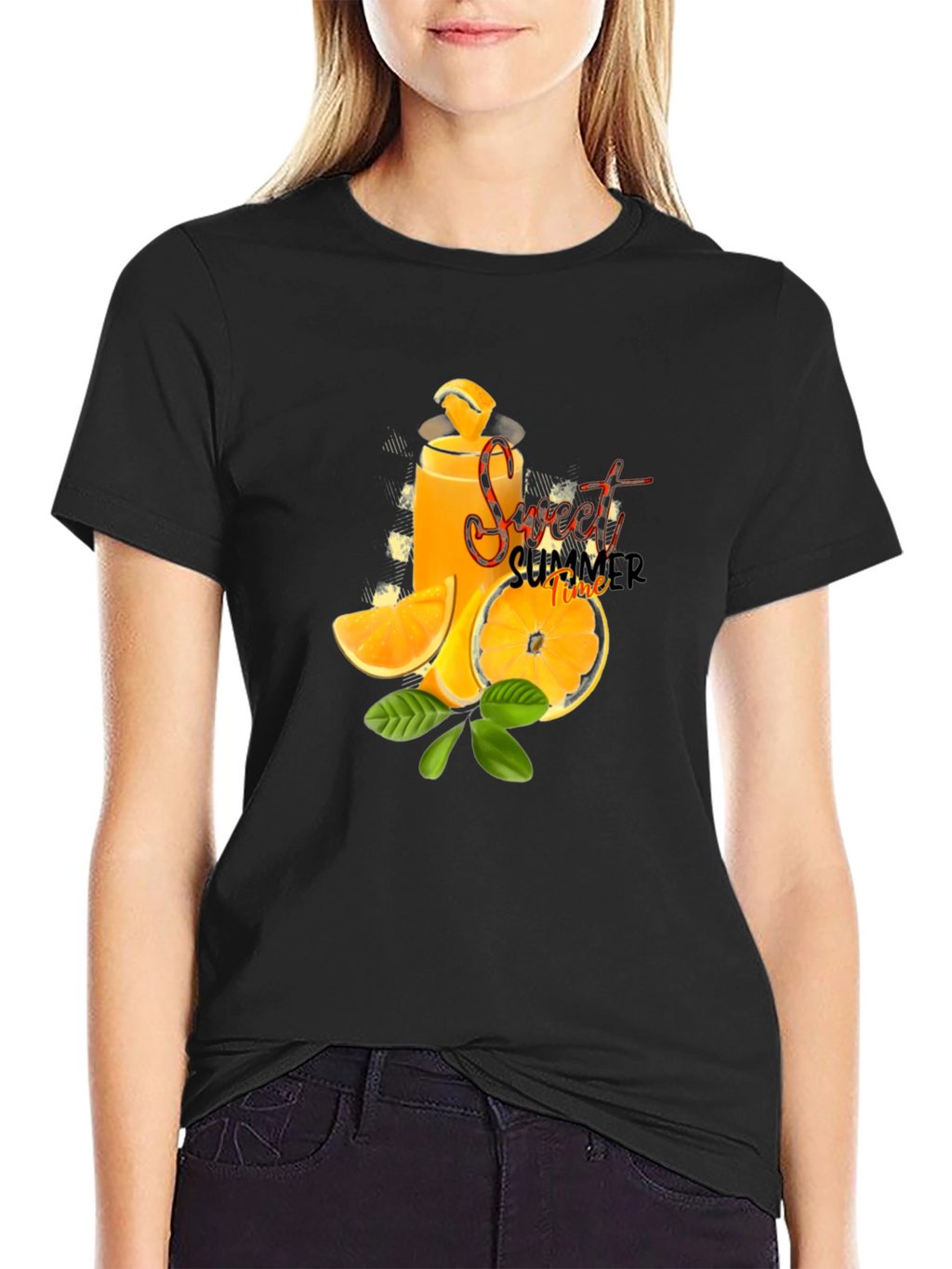 Sweet Summer Time Graphic Black T-Shirt