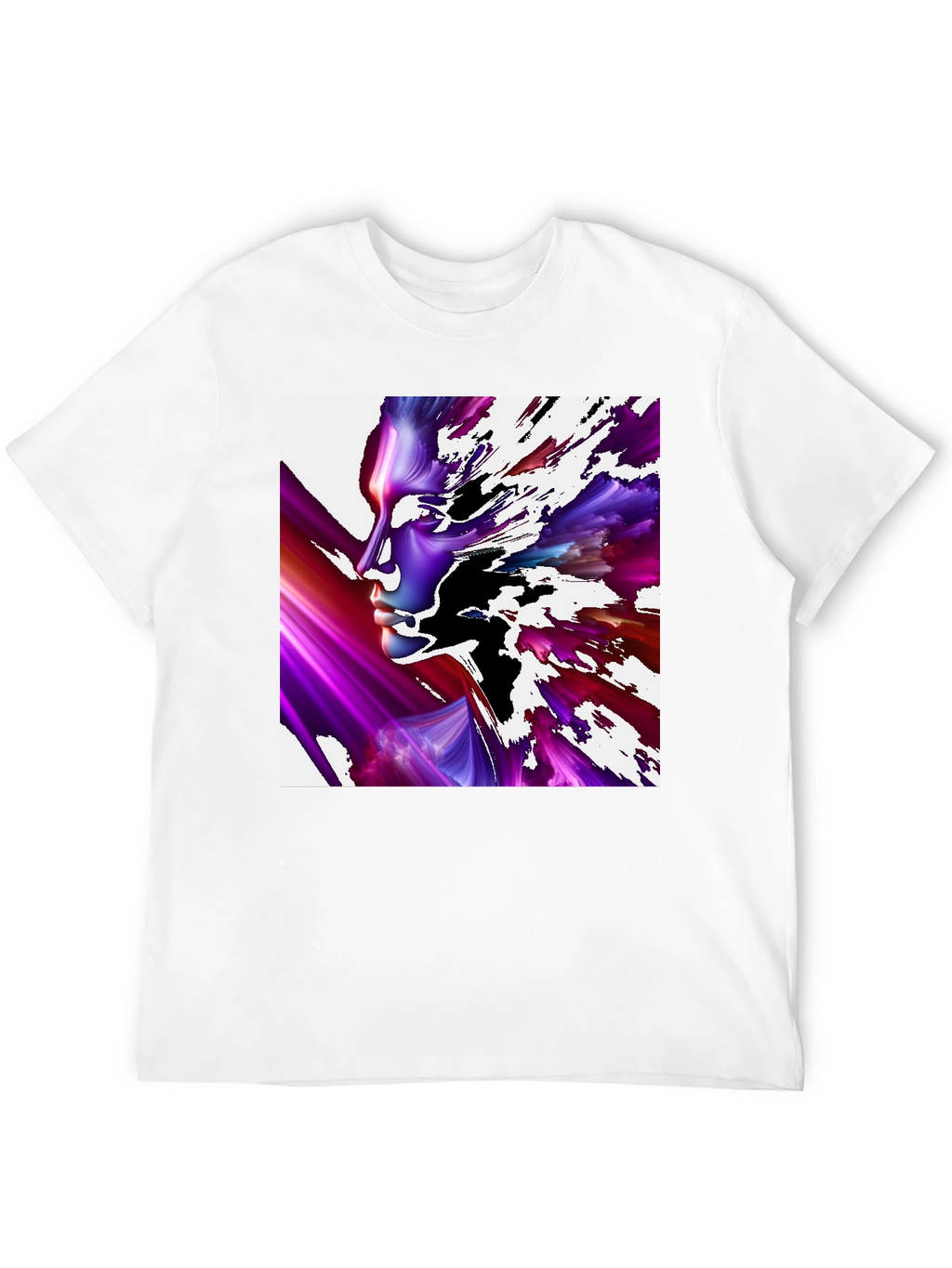Abstract Face Black T-Shirt - Unique Artistic Design