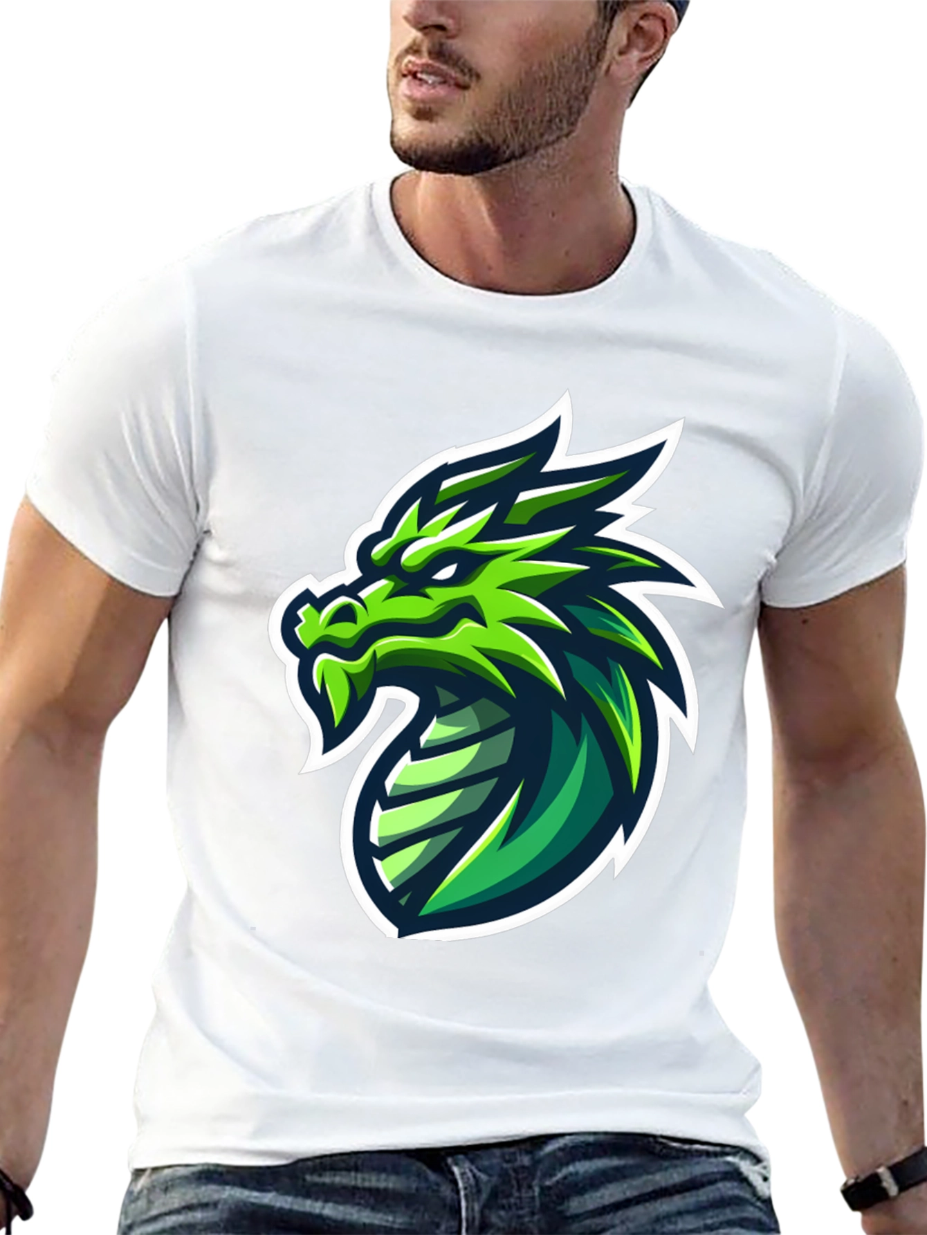 Green Dragon Graphic Tee - Mens Black T-Shirt