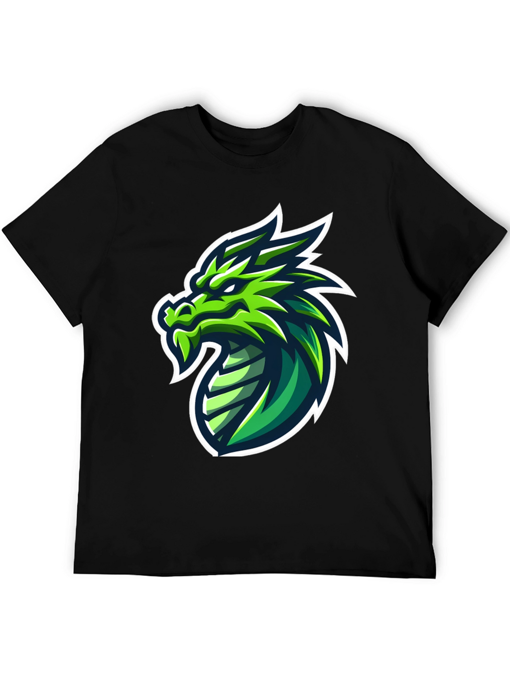 Green Dragon Graphic Tee - Mens Black T-Shirt