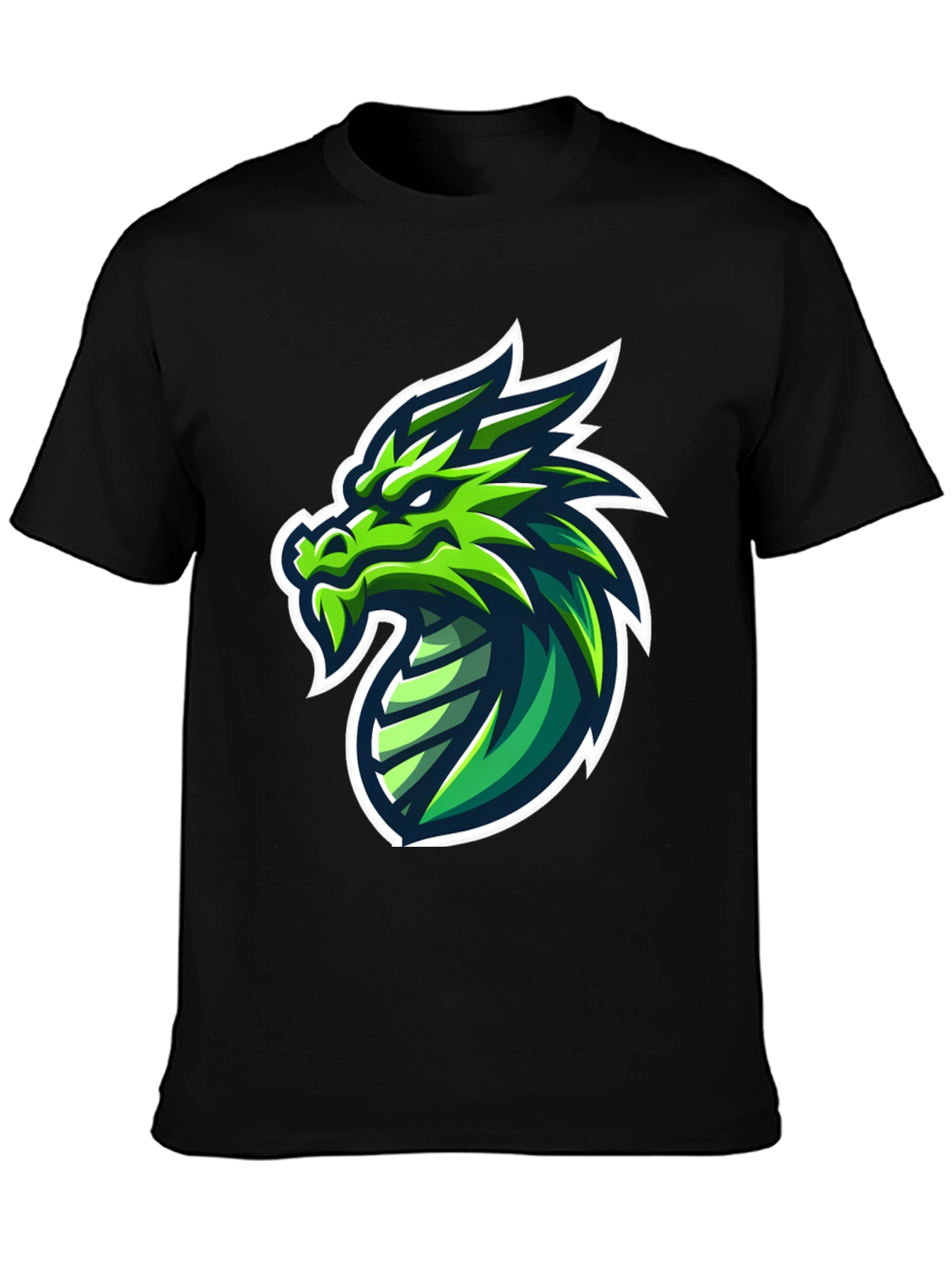 Green Dragon Graphic Tee - Mens Black T-Shirt